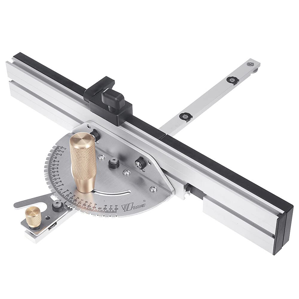450mm Brass Handle 27 Angle Miter Gauge with Box Joint Jig - Precision Track Stop Table Saw Router Accessory for Woodworking Projects | Perfect for Cabinet Making, Furniture Building & DIY Crafts