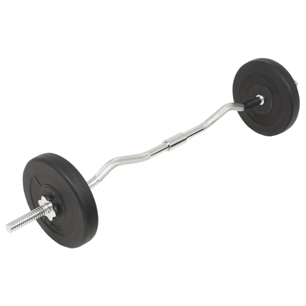 VidaXL 30kg Barbell and Dumbbell Set for Home Gym - Strength Training Equipment for Weightlifting, CrossFit & Fitness Workouts