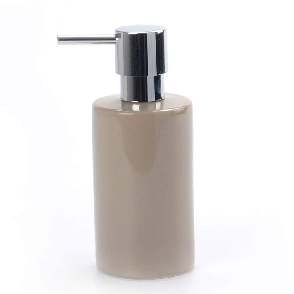 Nordic Style Ceramic Soap Dispenser - 2 Pack Gray Empty Cosmetic Bottle for Shampoo & Liquid Soap | Bathroom Countertop, Kitchen Sink & Vanity Organizer