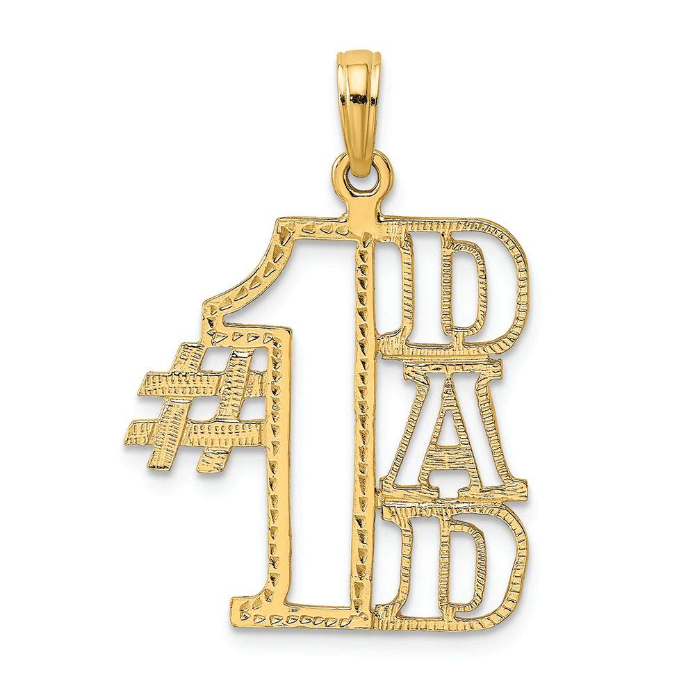 FJC Finejewelers 14k Yellow Gold #1 Dad Cut-Out Charm Pendant - Perfect Gift for Father's Day, Birthday & Special Occasions