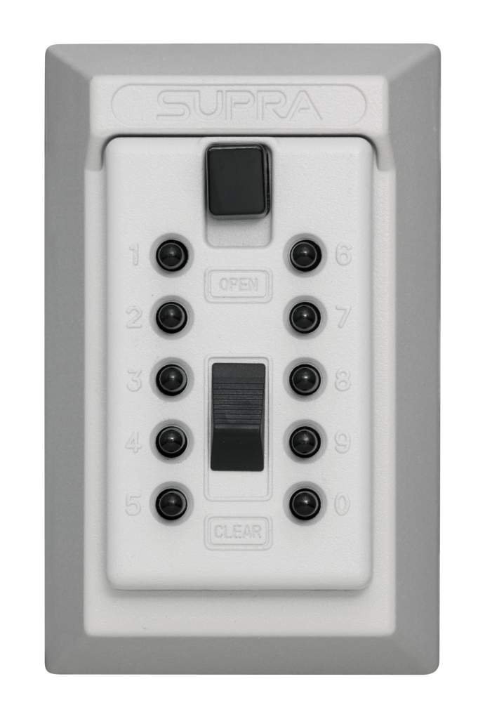 Kidde AccessPoint 001408 KeySafe Push Button Combination Lock Box - Secure Key Storage for Home, Office & Vacation Rental - Holds 5 Keys - Weatherproof White Design - Perfect for Realtors, Landlords & Property Managers