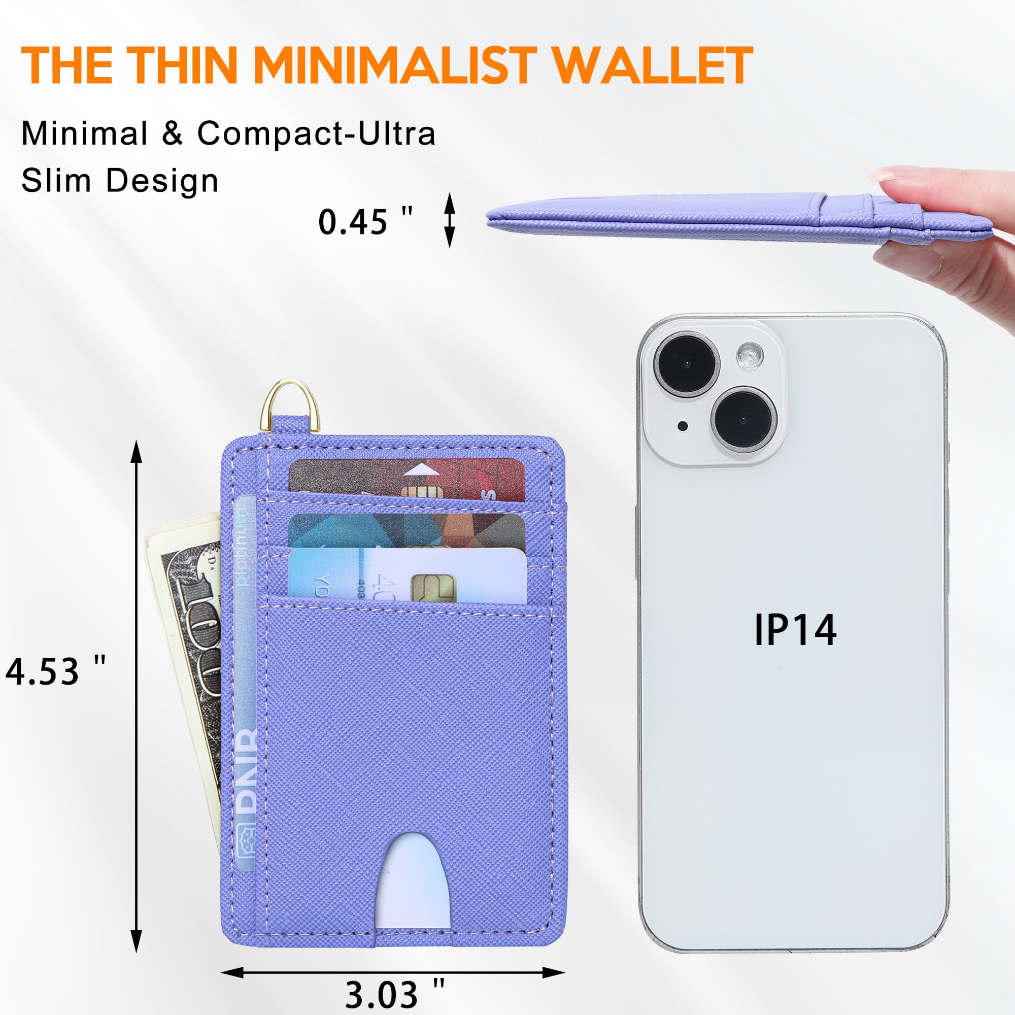 Slim RFID Blocking Credit Card Holder - Minimalist Front Pocket Wallet for Men & Women with ID Window | Compact Card Case for Travel, Business & Everyday Use