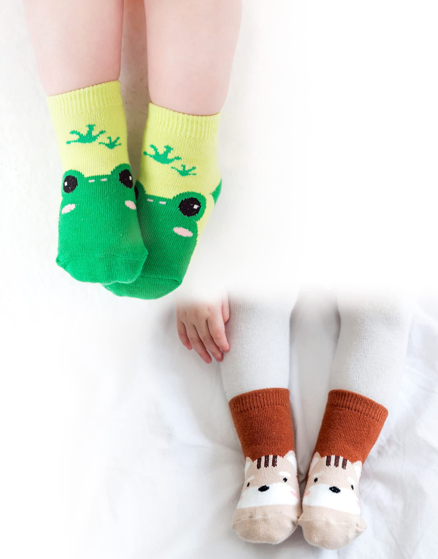 VAENAIT Baby Animal Crew Socks for Toddlers - Zoo Themed Multi Pack for Boys & Girls - Playtime & Daily Wear