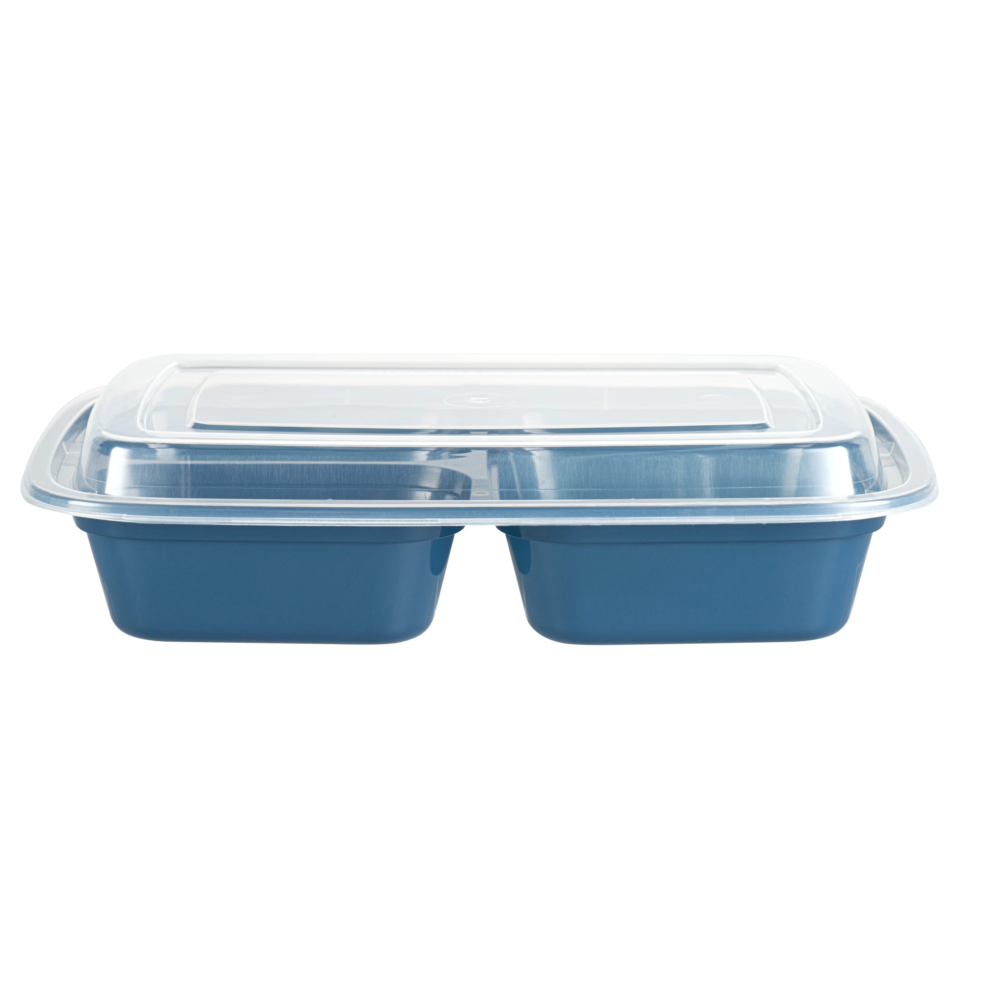 Asporto 26 oz 3-Compartment Plastic Food Storage Containers with Clear Lids - Microwave Safe, BPA Free (8.75