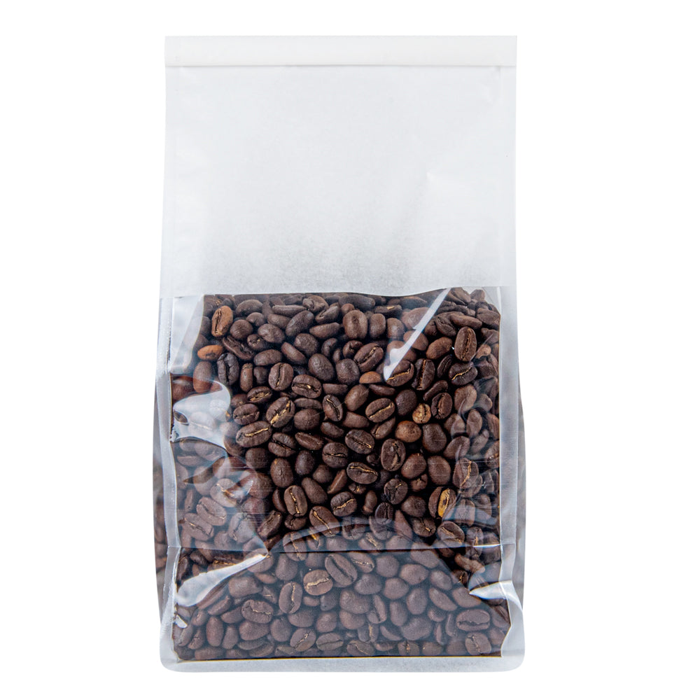 Premium White Cotton Paper Tin Tie Bags with Clear Window - 5x4x11.25 Inches - 100 Count Bulk Pack for Coffee, Tea, Snacks & Bakery Packaging