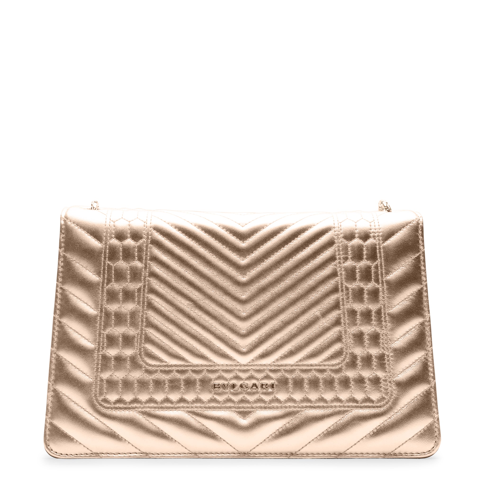 Bvlgari Serpenti Nappa Leather Shoulder Bag in Gold | Luxury Designer Handbag for Women | Perfect for Evening Parties & Special Occasions