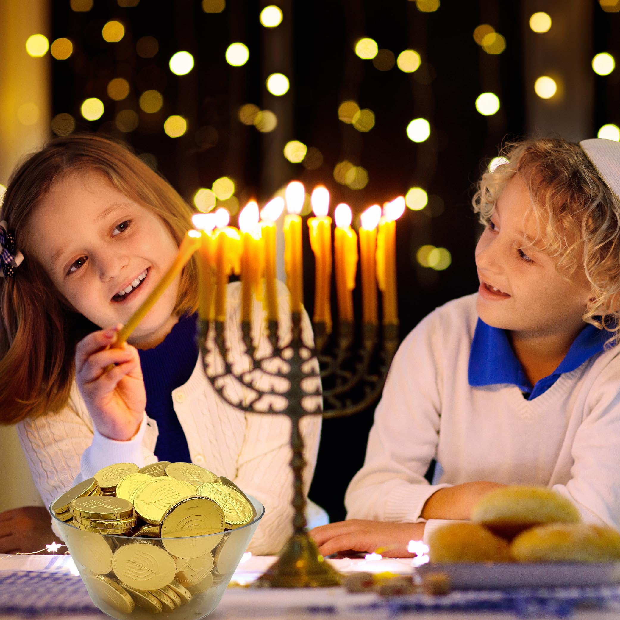 Hanukkah Gelt Milk Chocolate Gold Coins Candy - 90 Count (16 oz) Bulk Pack for Holiday Gifts, Party Favors & Jewish Celebrations