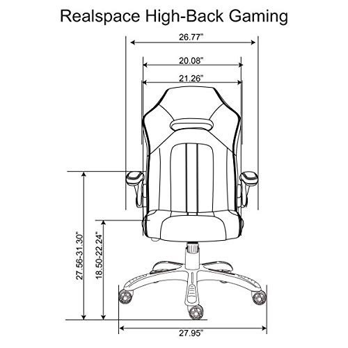 Realspace® High-Back Bonded Leather Gaming Chair - 50