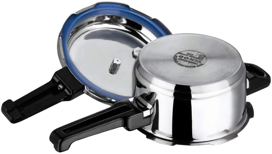 Vinod 2 Liter Stainless Steel Sandwich Bottom Pressure Cooker - Fast & Safe Cooking for Rice, Beans, Soups & Stews | Perfect for Home Kitchens & Camping Trips