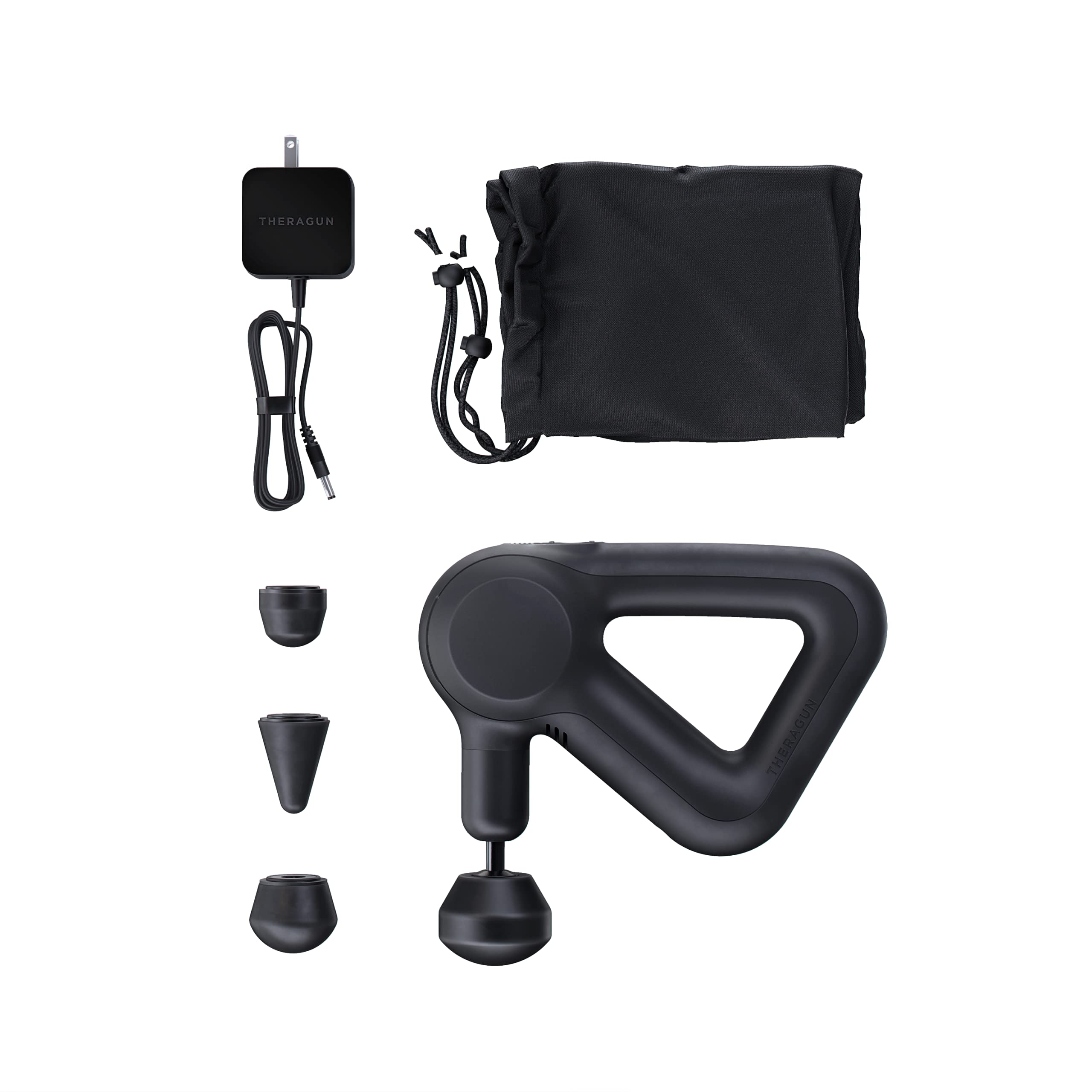Theragun Prime - 4th Generation Electric Percussion Massage Gun with QuietForce Technology - Deep Tissue Muscle Therapy for Athletes - Bluetooth & Smart App Enabled Handheld Massager - Black - Perfect for Post-Workout Recovery, Pain Relief & Muscle Relaxation at Home/Gym/Travel
