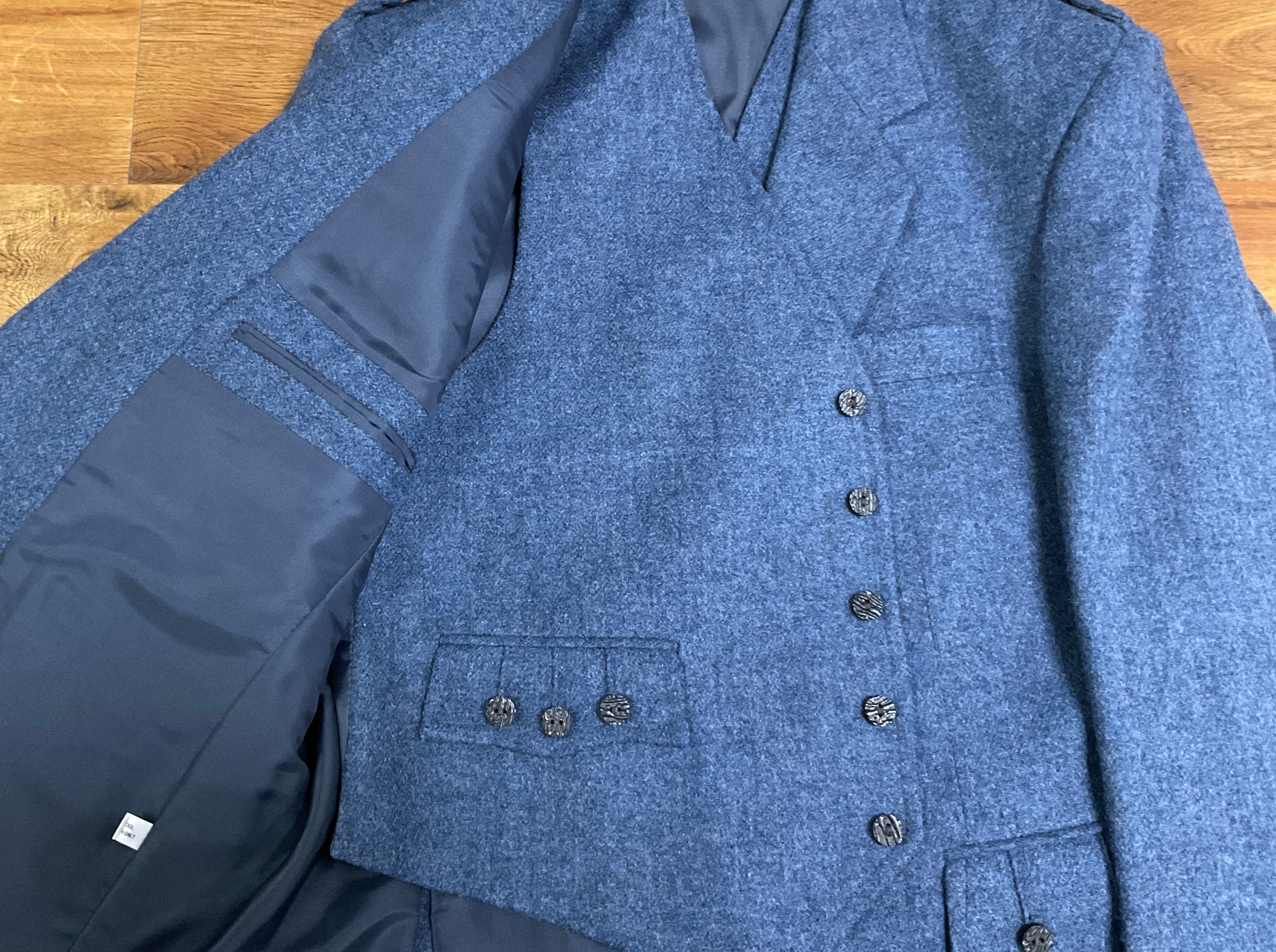 Lovat Blue Tweed Crail Jacket & Waistcoat - Size 46 Regular | Classic British Style for Outdoor Events, Weddings & Formal Occasions