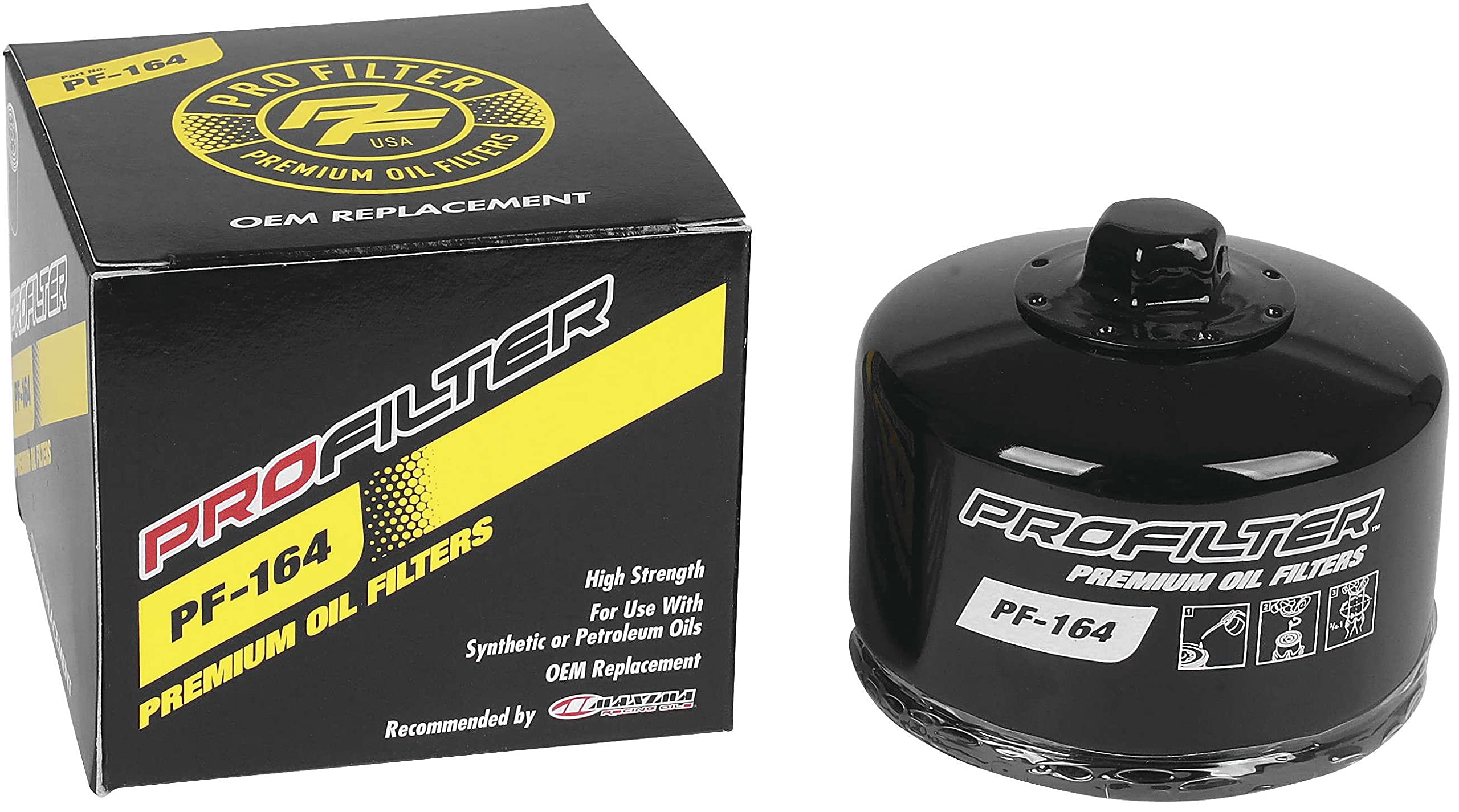 Maxima PF-164 ProFilter Spin-On Oil Filter - High Performance Engine Protection for Cars, Trucks & SUVs - Perfect for Daily Driving & Off-Road Adventures
