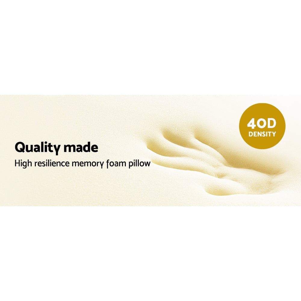 Giselle Bedding Memory Foam Pillow with Bamboo Cover - Orthopedic Neck Support Pillow for Side, Back & Stomach Sleepers - Ideal for Home, Office & Travel Use