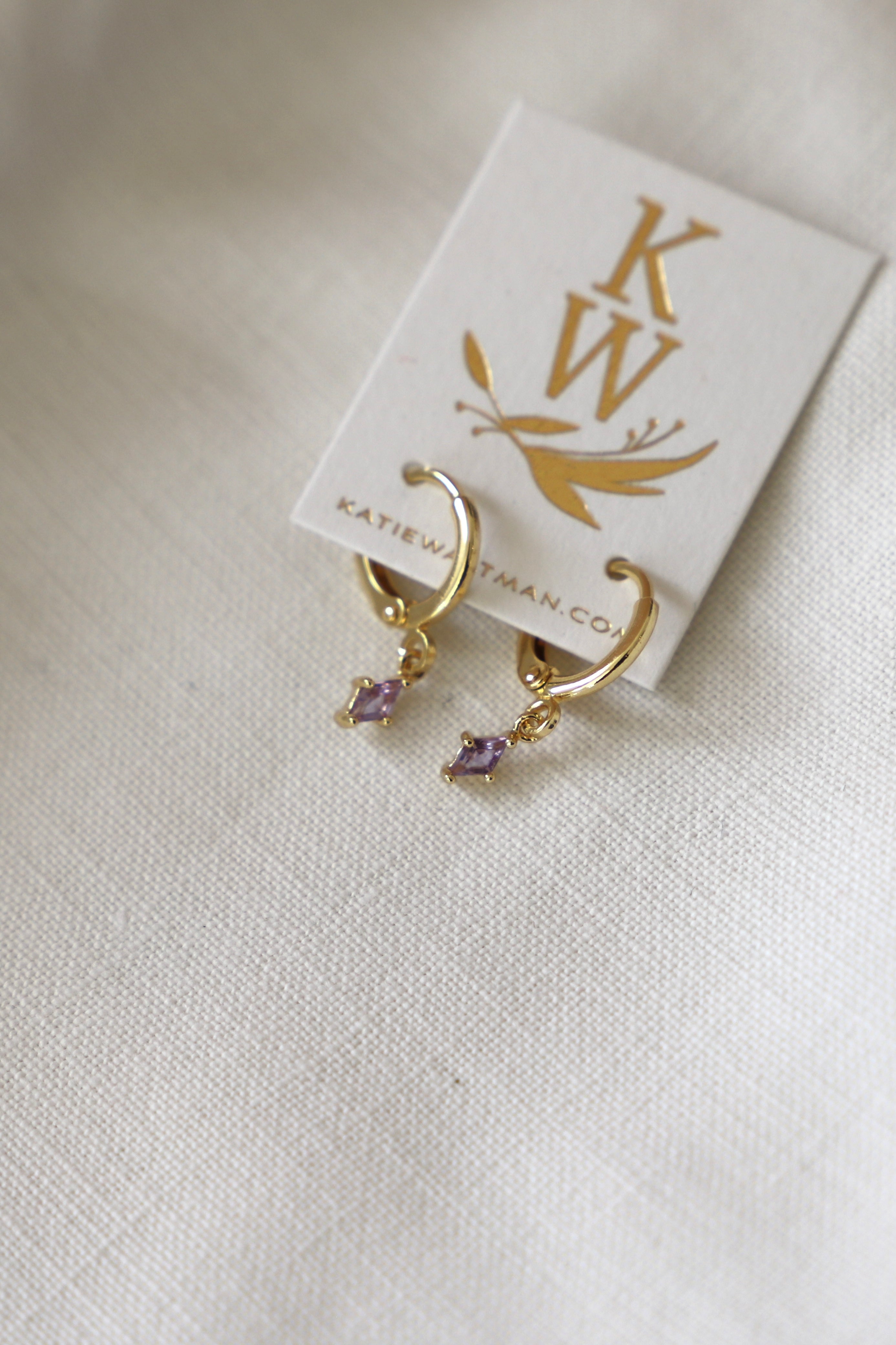 Diamond Birthstone Huggie Earrings - Elegant & Dainty Hoop Earrings for Women - Perfect Gift for Birthdays, Anniversaries & Special Occasions