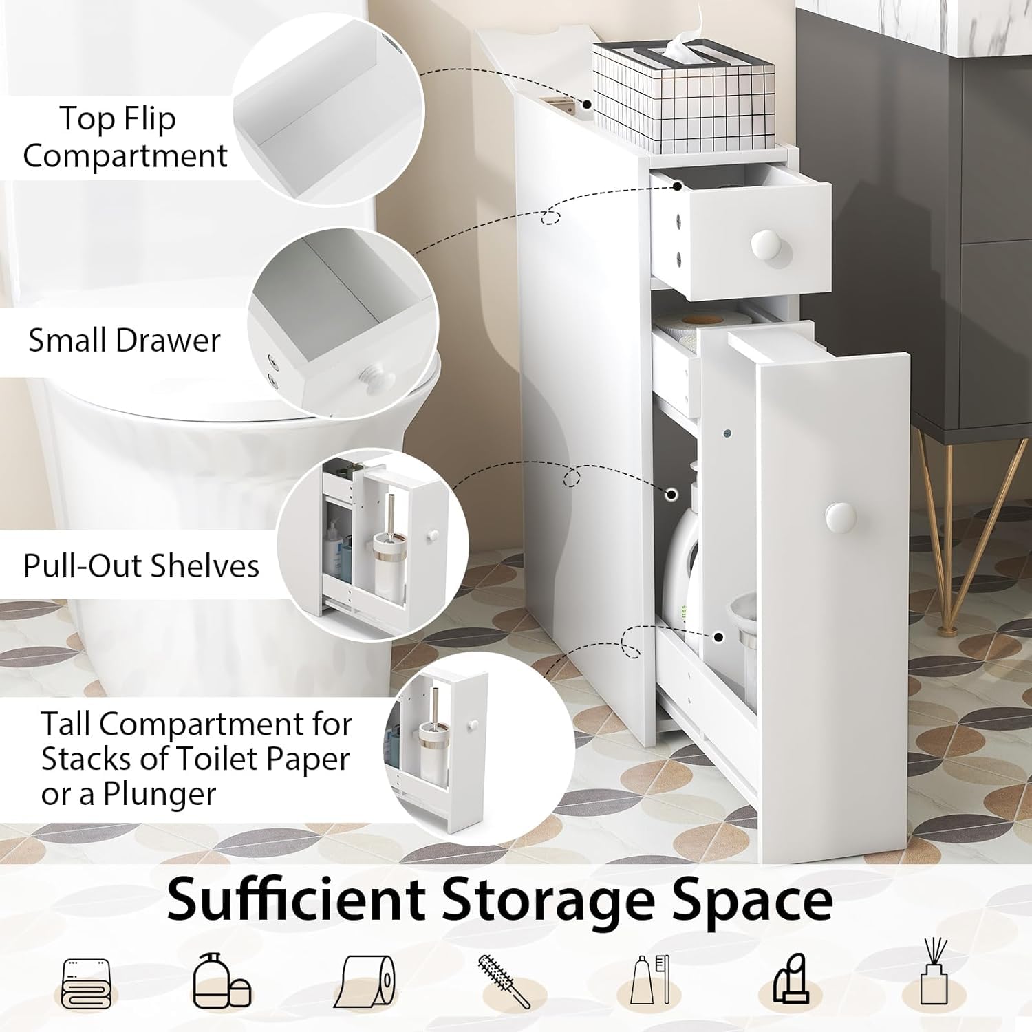MITPATY Bathroom Storage Organizer - 8.7