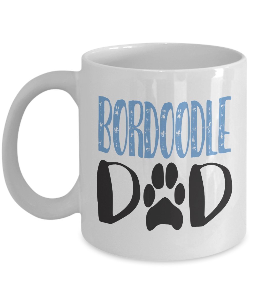 Bordoodle Dad Coffee Mug - Funny Dog Lover Gift for Christmas, Birthday - Cute Ceramic Cup for Coffee, Tea - Perfect for Dog Owners, Pet Lovers at Home & Office