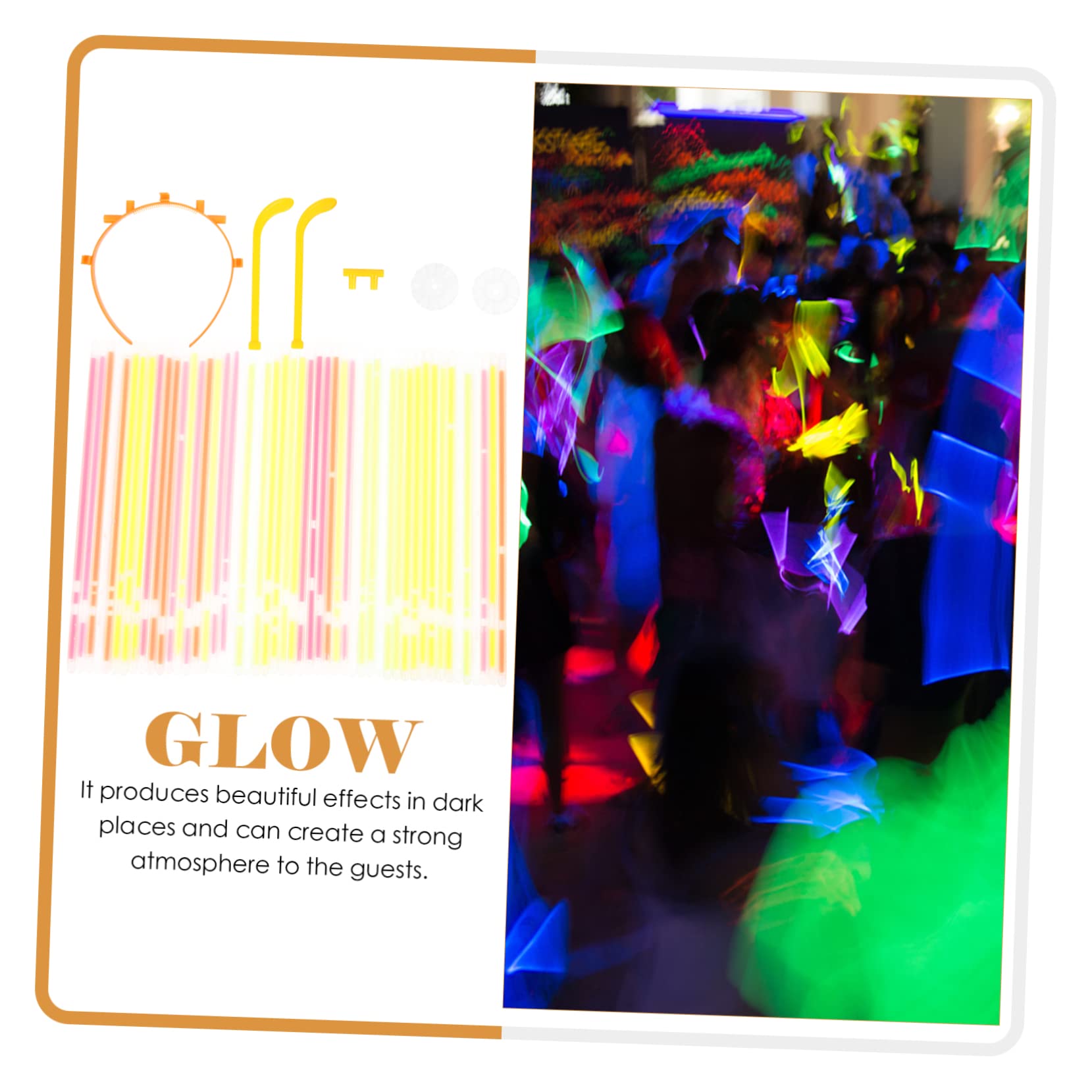 Abaodam 12-Piece Glow Stick Party Pack - Neon Light Up Bracelets, Glow Glasses & Lollipop Toys for Kids - Perfect for Birthday Parties, Raves, Concerts & Night Events
