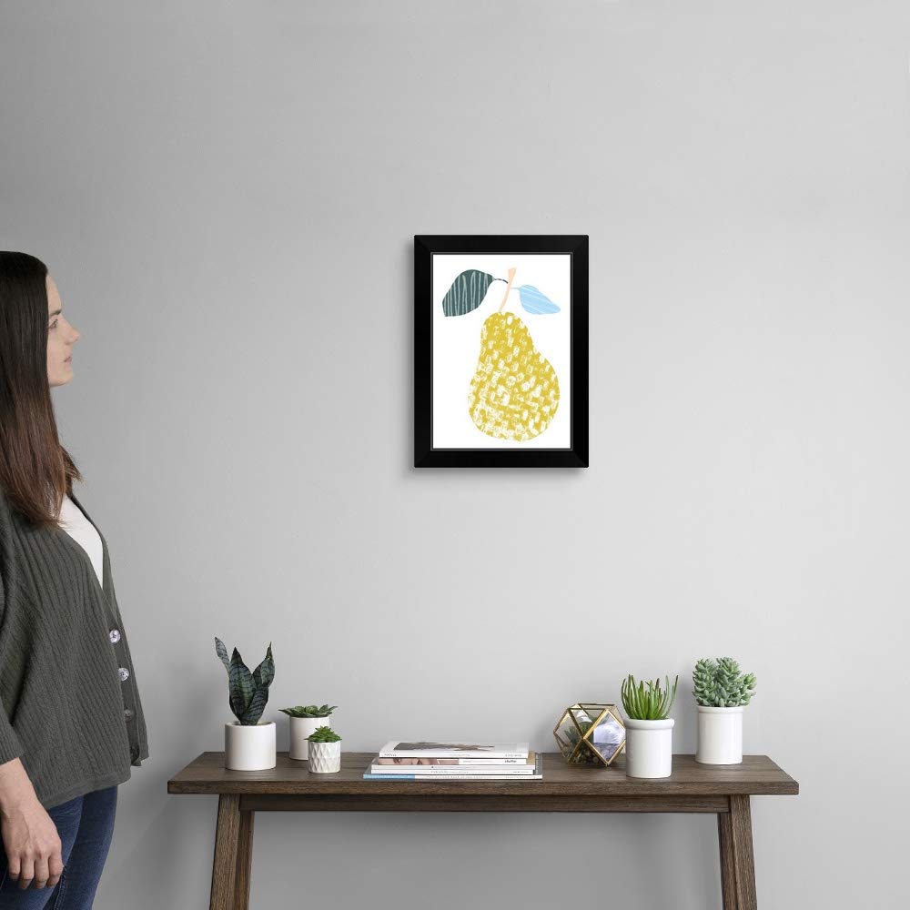 CANVAS ON DEMAND Cut Paper Fruit Black Framed Art Print - 14x18 Inch Fruit Wall Decor - Perfect for Kitchen, Dining Room & Home Office Decor