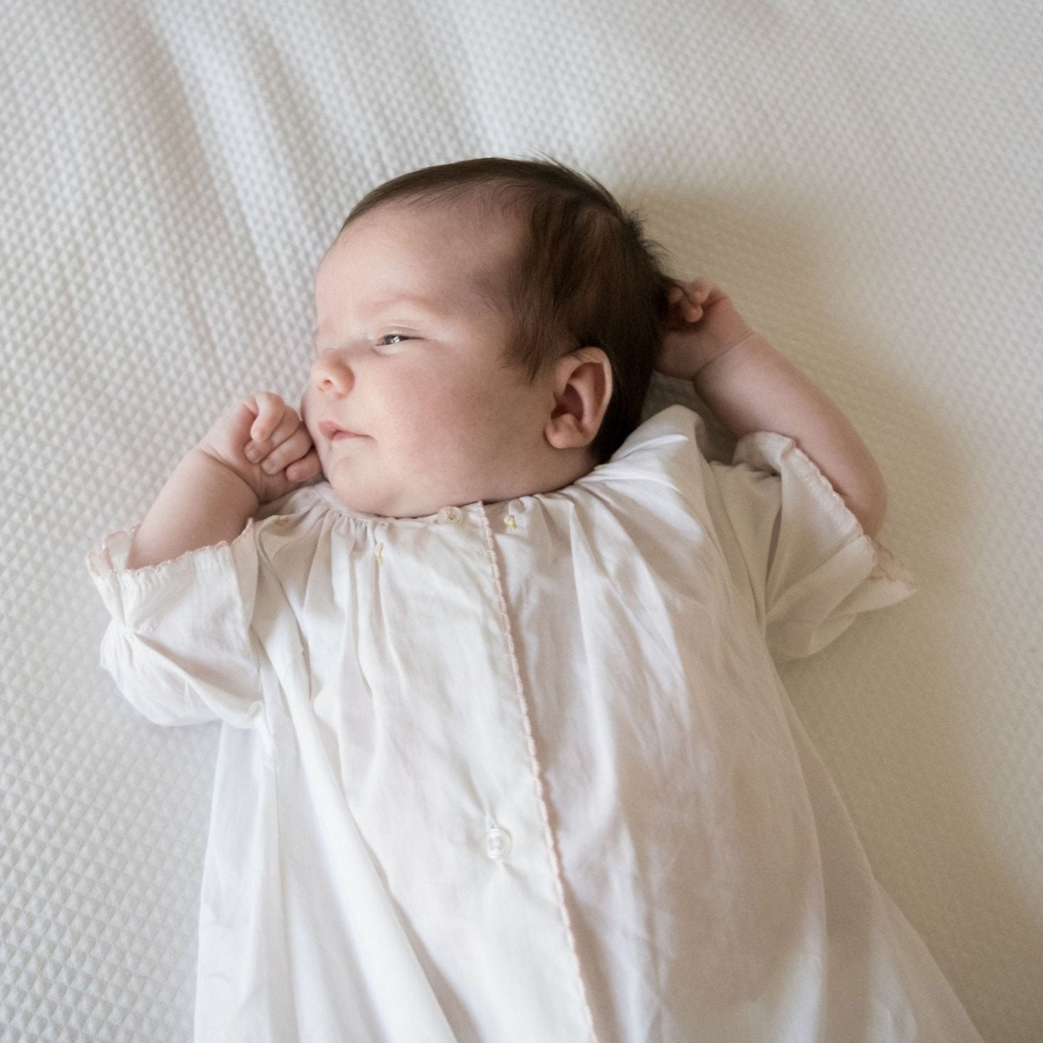 Baby Ava Rose Cotton Daygown - Soft Newborn Baby Girl Dress for Photoshoots, Christening & Special Occasions | Comfortable & Breathable Infant Outfit