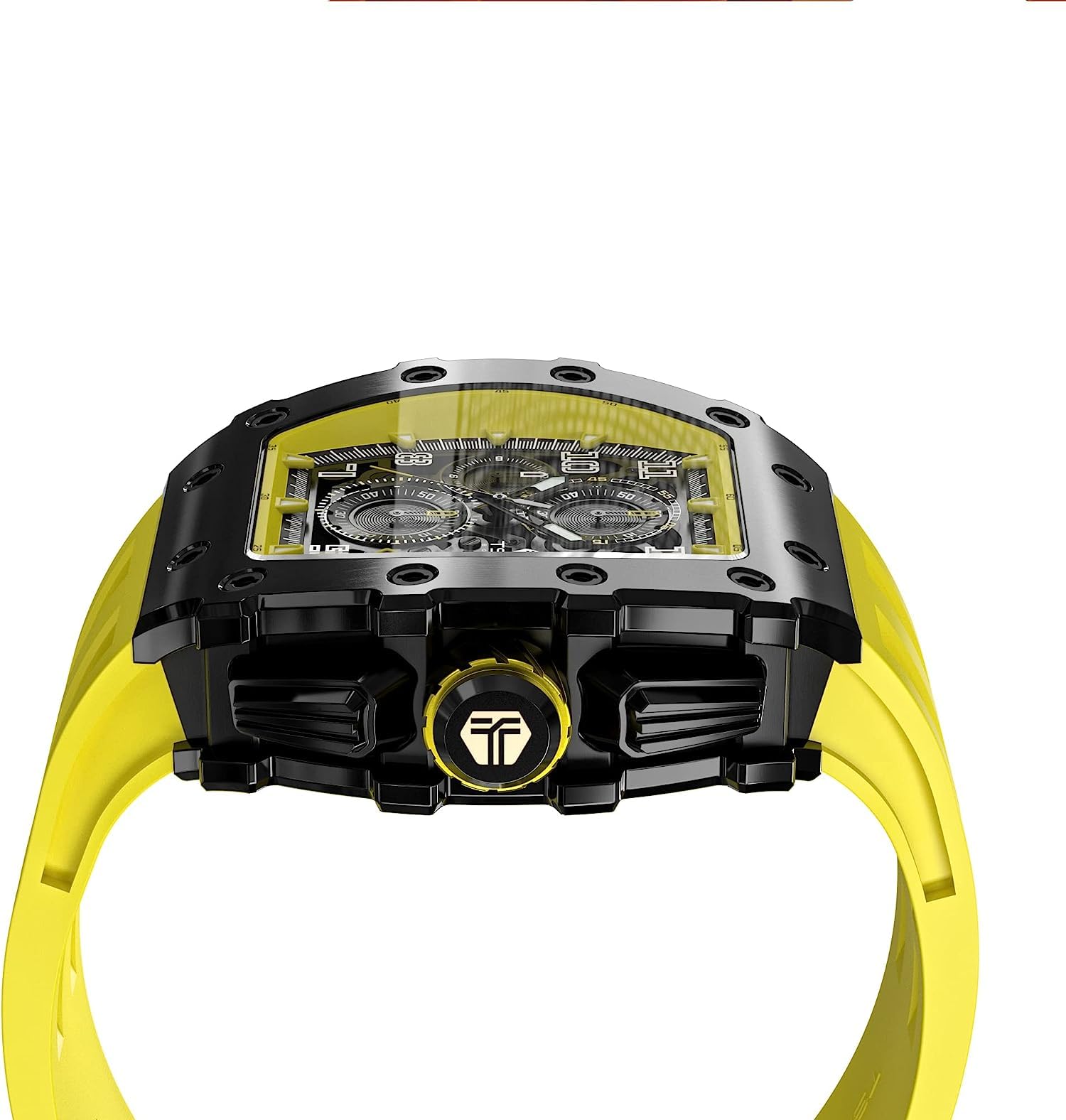TSAR BOMBA Men's Luxury Chronograph Watch - 50M Waterproof, Luminous, Date Display, Japanese Quartz Movement, Sapphire Crystal, Silicone Strap - Fashion Sport Watch for Men - Perfect for Business, Casual Wear & Outdoor Activities