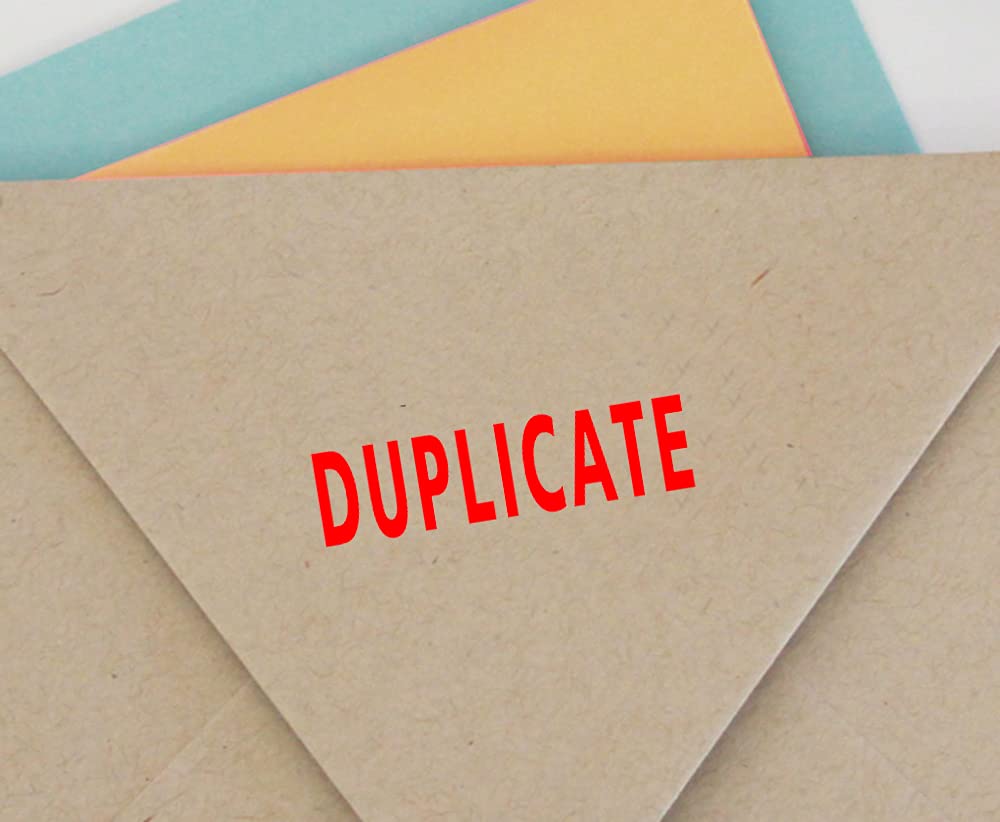Custom Self-Inking Rubber Stamp for Office - Printtoo Duplicate Stamp in Red | Perfect for Business Documents, Paperwork & Mailings
