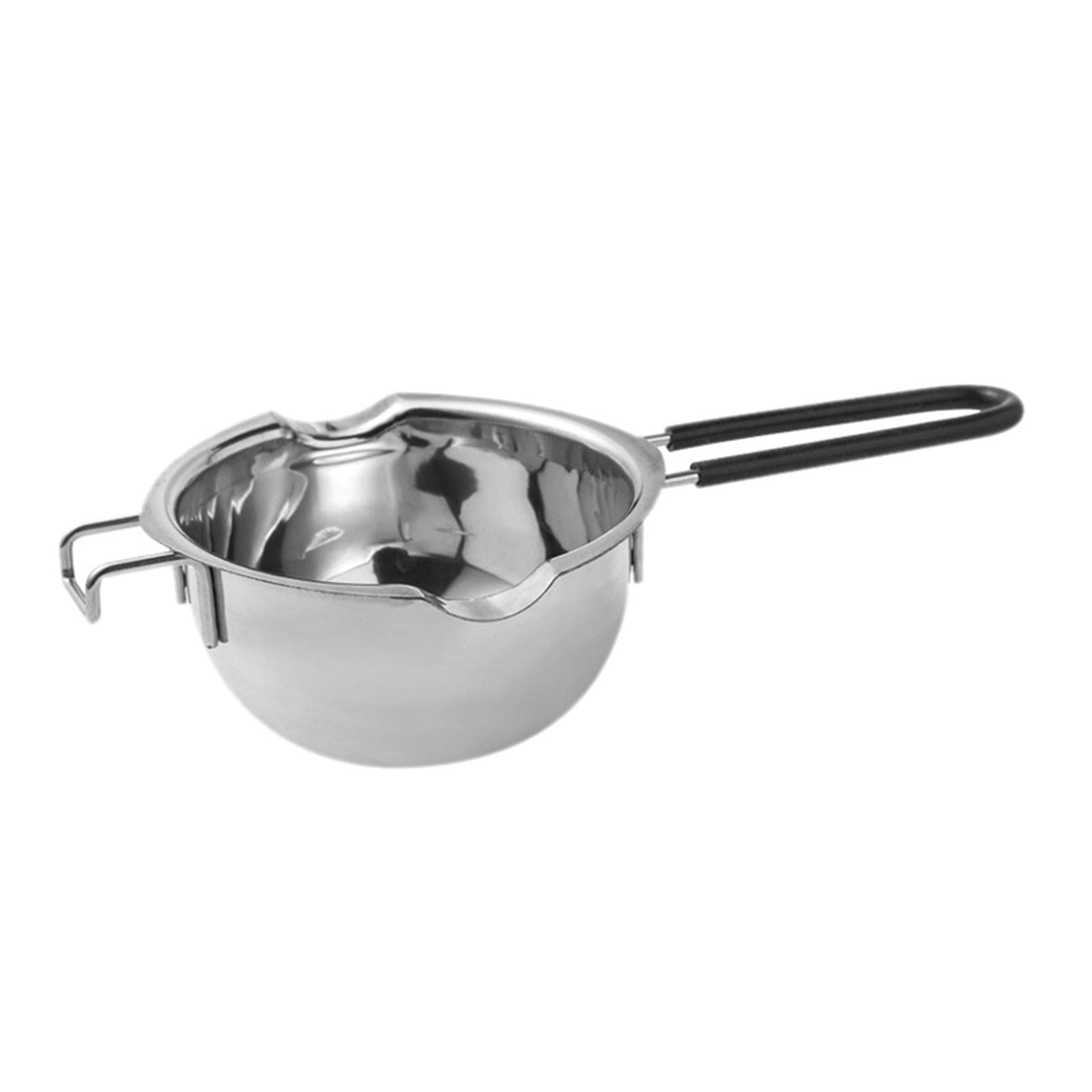 Enakshi Stainless Steel Chocolate & Wax Melting Pot with Black Handle - Perfect for Candle Making, Soap Crafting, DIY Home Arts & Crafts - Ideal for Chocolate Fondue, Wax Melting, Candle Pouring, and DIY Projects