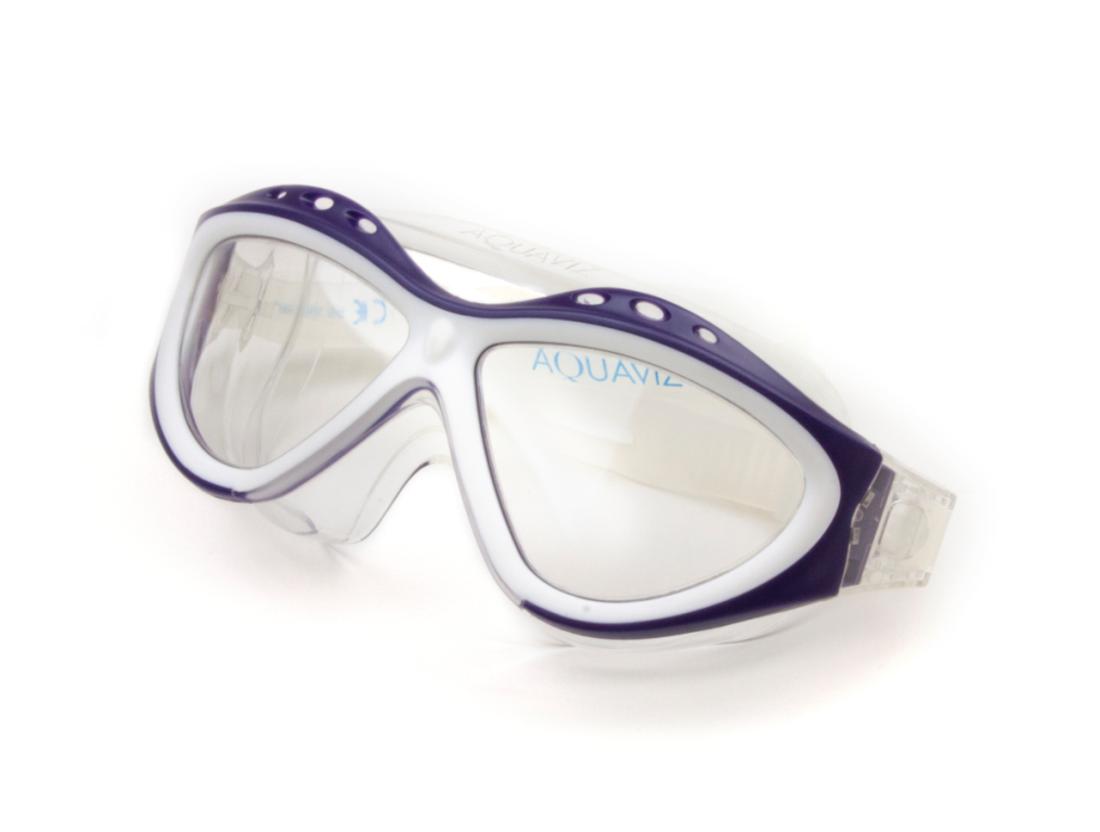 AQUAVIZ Anti-Fog Swimming Goggles for Adults & Kids - Purple/White - UV Protection, Comfortable Fit for Pool, Beach & Competitive Swimming