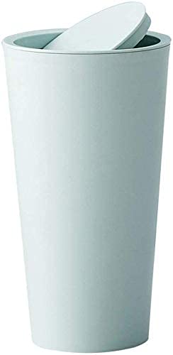 Mini Car Trash Can with Swing-top Lid - 8x16.5cm(3x6inch) Cup Holder Garbage Bin for Auto, Kitchen & Office - Blue Small Dustbin for Snack Wrappers, Tissues & Litter - Perfect for Road Trips, Work Desks & Home Use