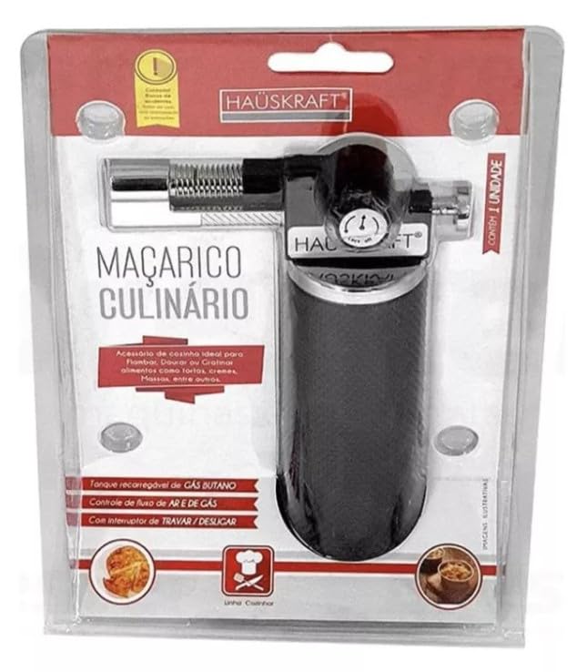 Professional Adjustable Gourmet Kitchen Torch - Haüskift Culinary Blowtorch for Crème Brûlée, Desserts, BBQ & Cooking