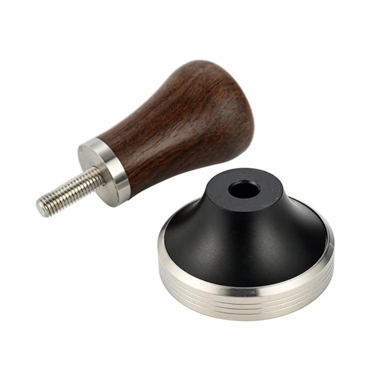 Premium 58mm Stainless Steel Espresso Coffee Tamper with Ergonomic Wooden Handle - Professional Barista Tool for Perfect Espresso Extraction at Home or Coffee Shop
