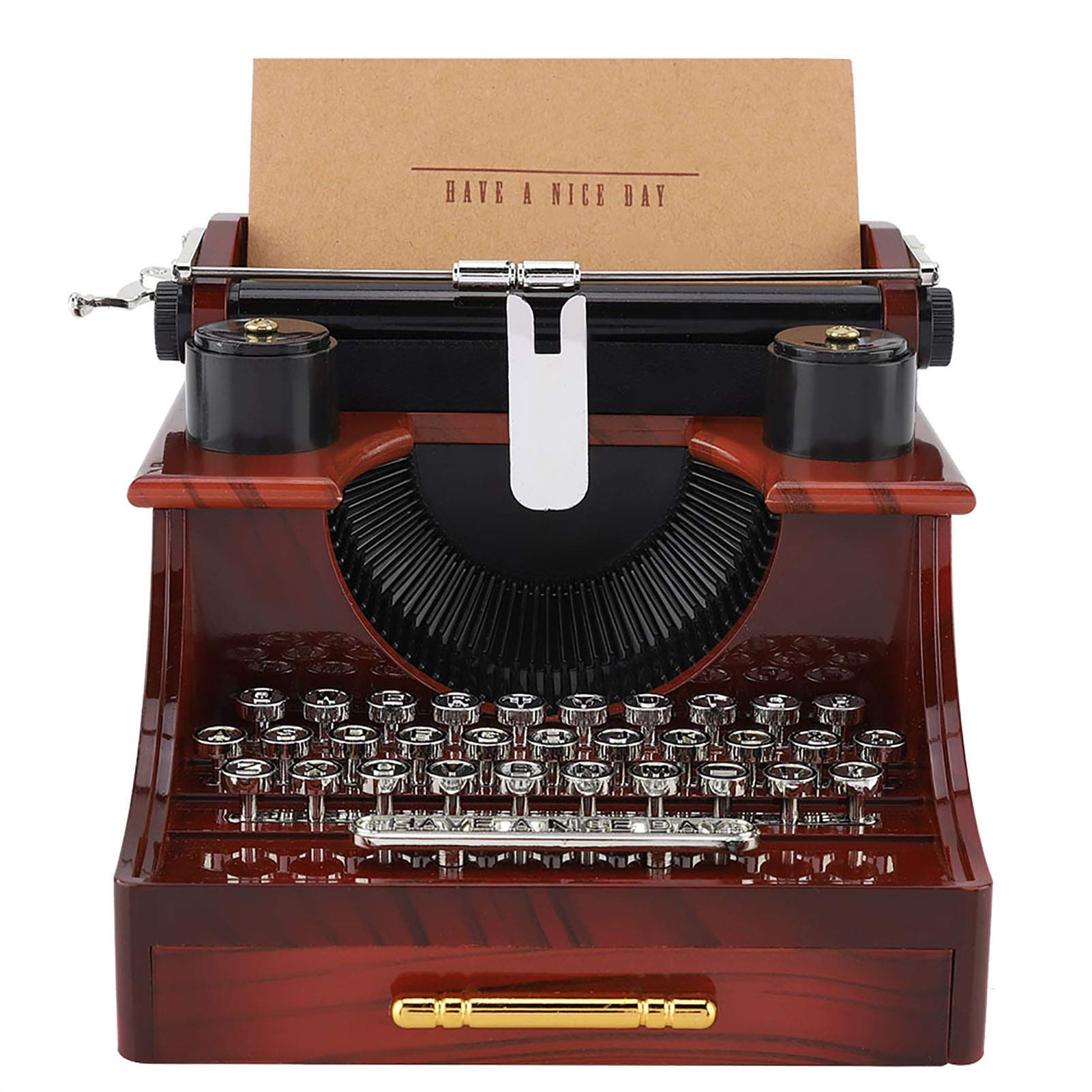Vintage Typewriter Style Mechanical Storage Box with Drawer - Retro Office Organizer for Pens, Jewelry & Keepsakes | Perfect for Home, Office & Gift Giving