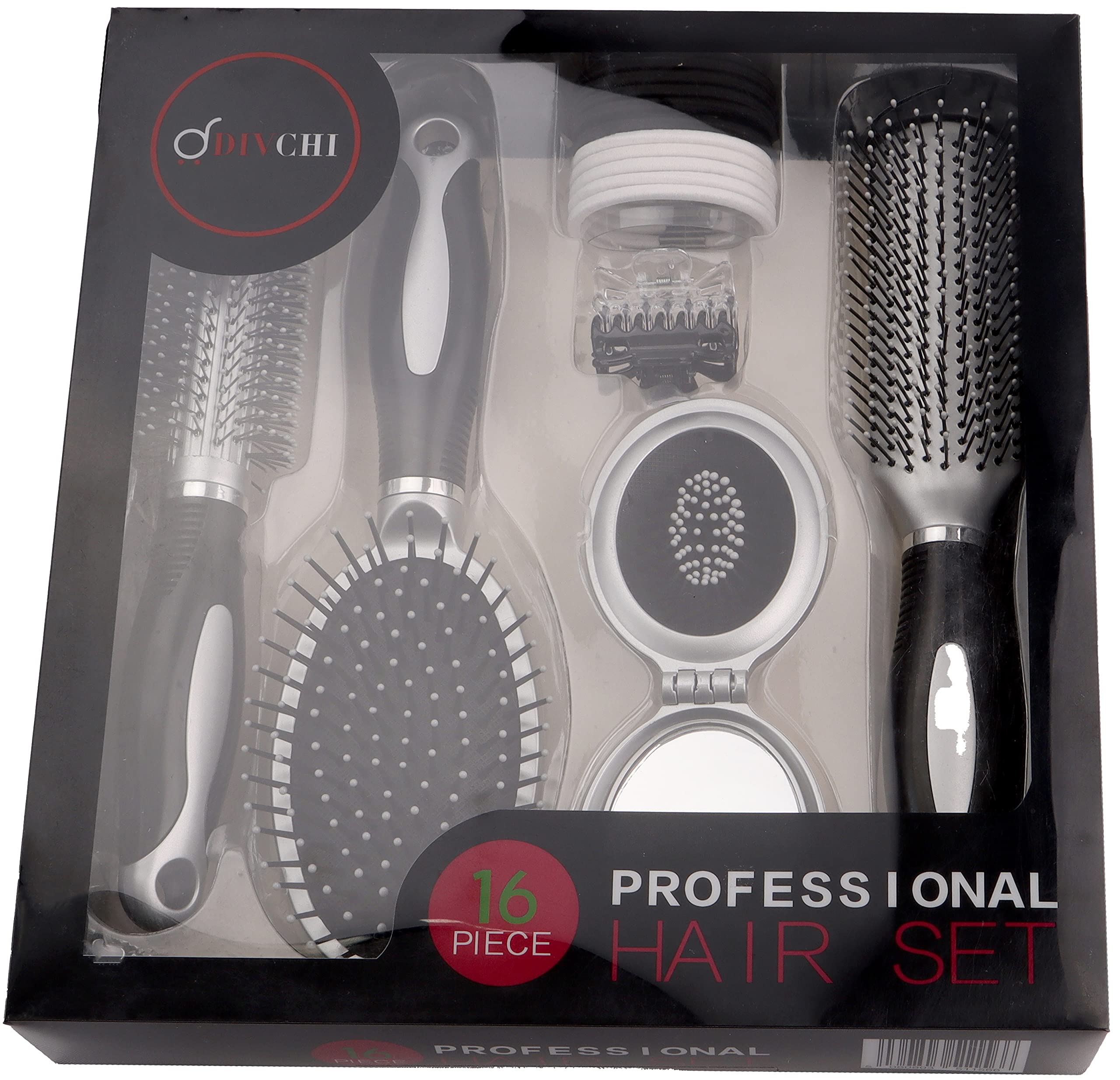 DIVCHI 16-Piece Hair Care Kit - Curling & Styling Brushes for Women & Girls | Salon & Travel Use