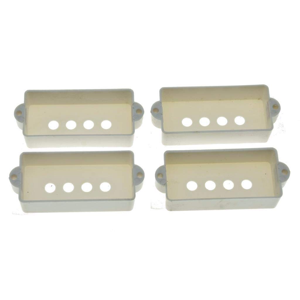 Dopro 4-Pack White Precision Bass Pickup Covers for 4-String P Bass - Perfect for Recording, Live Performances & Guitar Protection