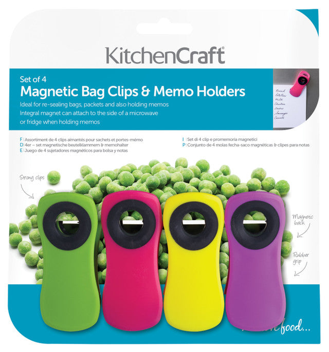 4-Pack Magnetic Memo Clips - Strong Hold Fridge Magnets for Notes, Photos & Documents - Perfect for Office, Kitchen & Home Organization