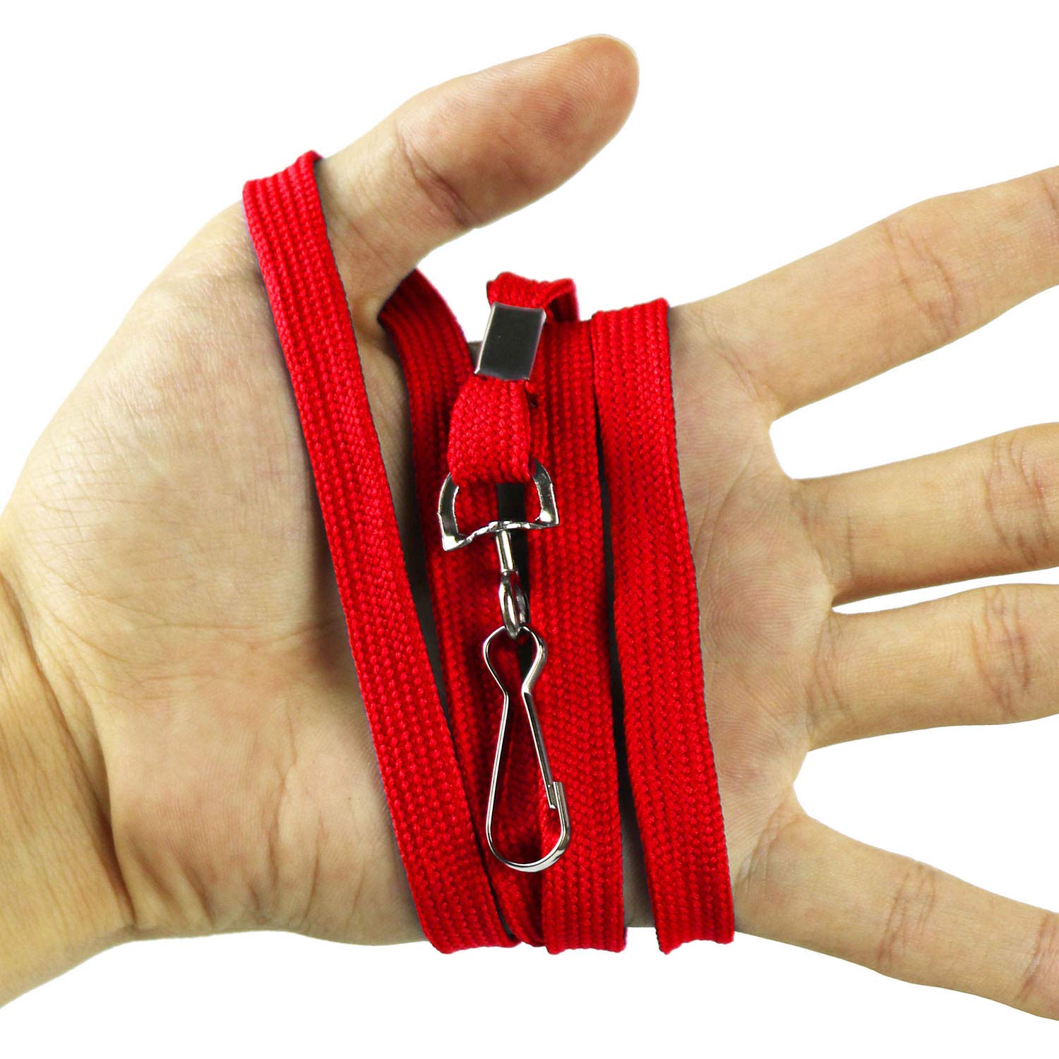 Durable Flat Lanyard with Swivel Hook & Clip - Bulk Neck Badge Holder for Work & Events