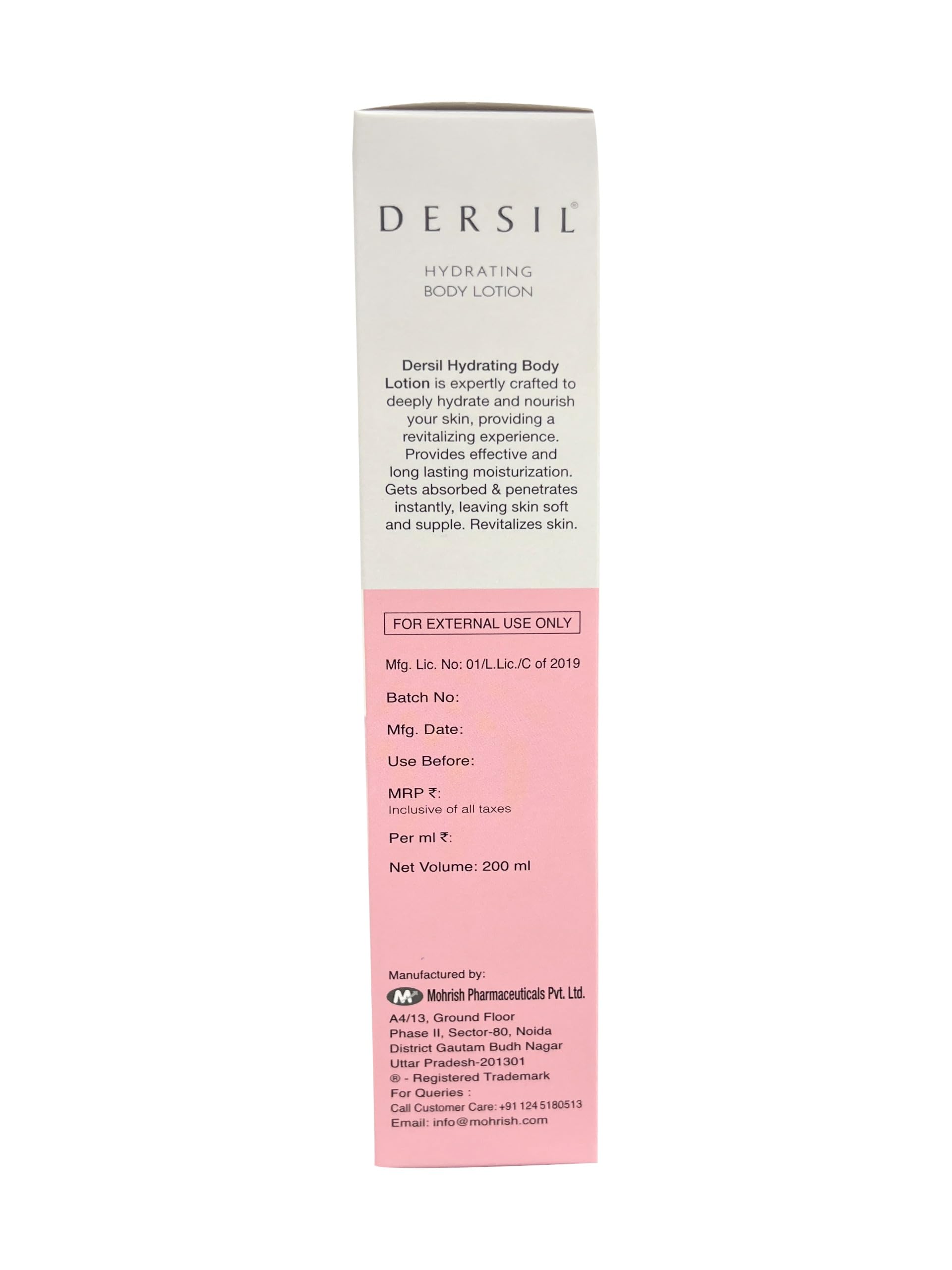 DERSIL Hydrating Body Lotion 200ml - Deep Moisturizing & Nourishing for Dry Skin | Perfect for Daily Use, After Shower & Winter Care
