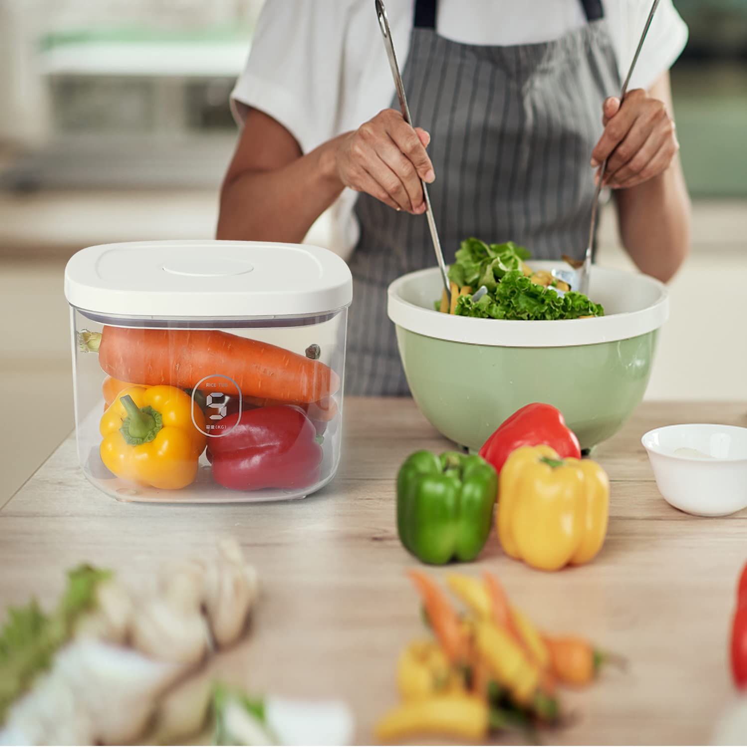 10 Lbs Airtight Food Storage Container with Measuring Cup - Kitchen Pantry Organizer for Rice, Cereal, Flour & Dry Goods | Perfect for Meal Prep & Bulk Food Storage