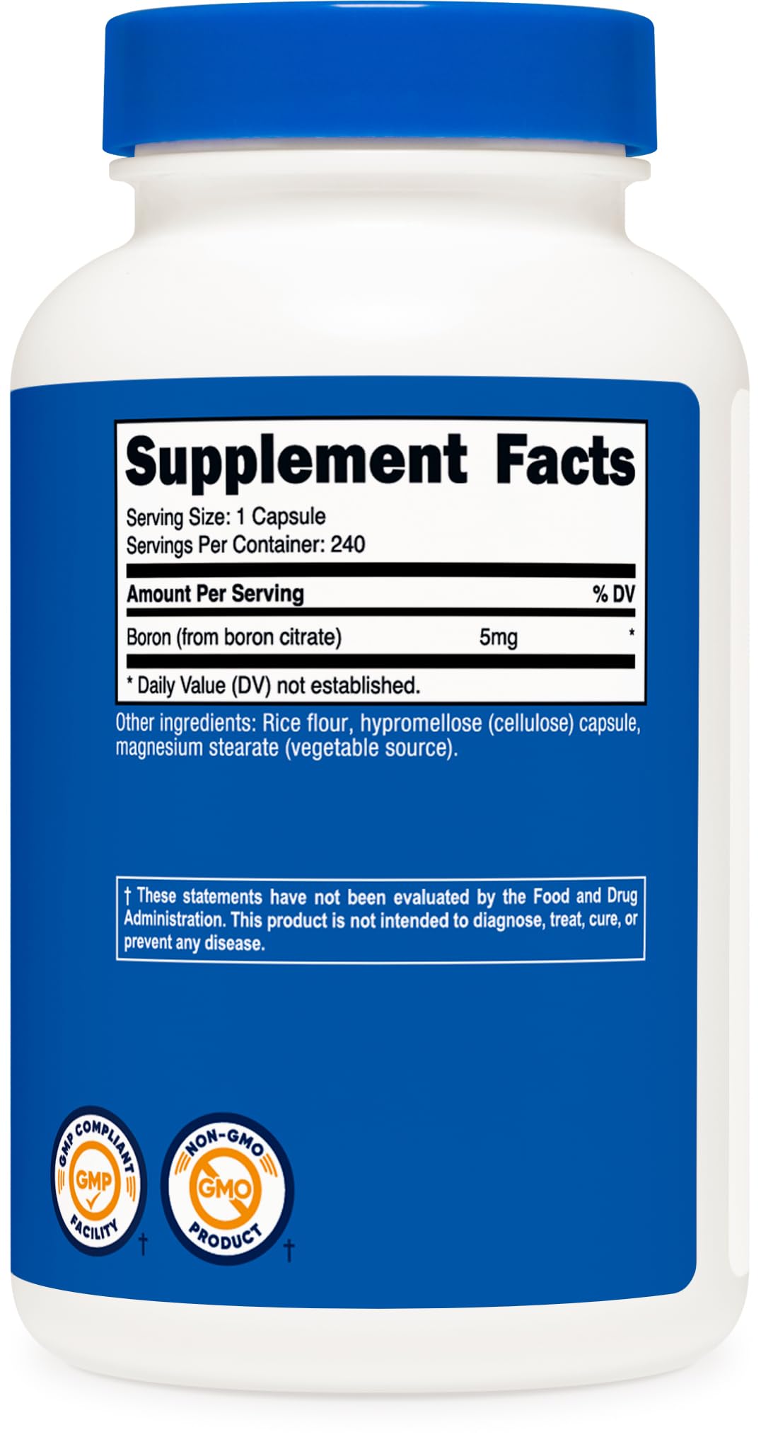 Nutricost Boron 5mg Supplement - 240 Vegetarian Capsules, Gluten Free, Non-GMO - Supports Bone Health & Joint Function for Active Lifestyles