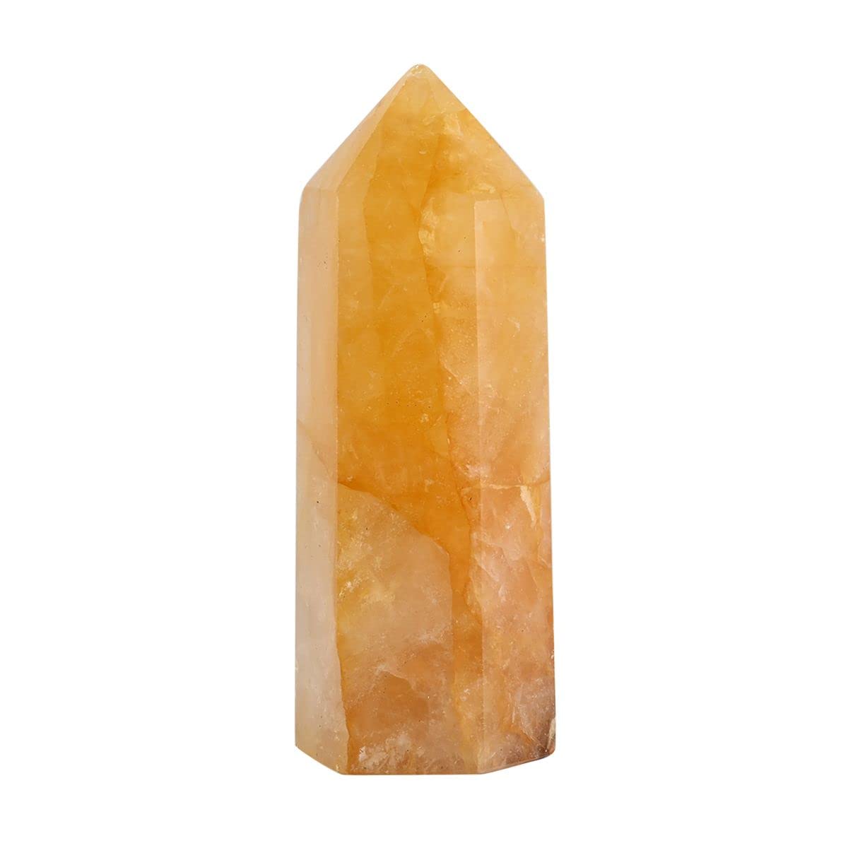 SHOP LC Yellow Healer Quartz Point Figurine - Small Home Decor Crystal for Indoor & Outdoor Use | Spiritual Healing, Meditation & Feng Shui Decor