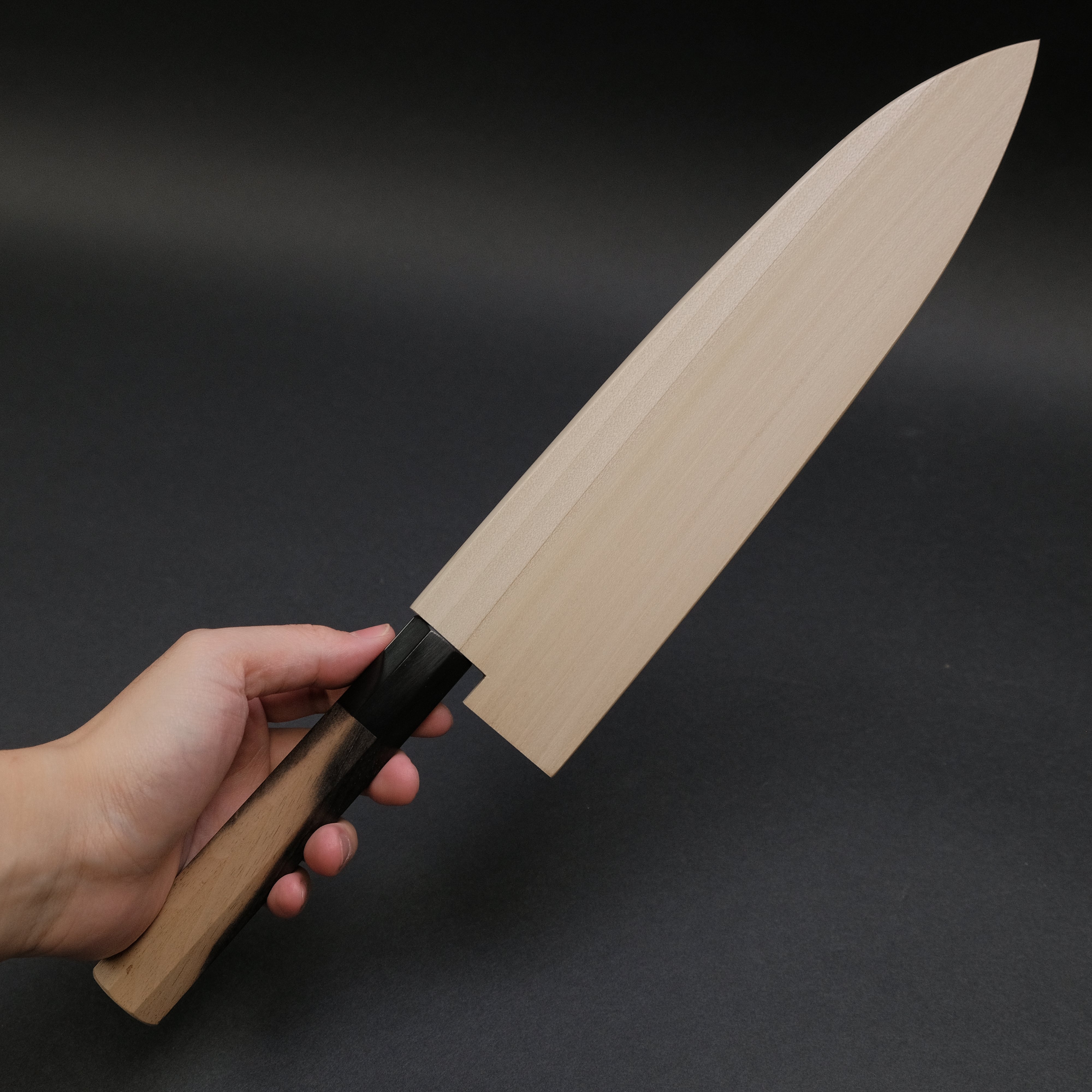 Hitohira Togashi White #1 Mizu Honyaki Gyuto 240mm Japanese Chef Knife with Kurokaki Persimmon Handle & Saya - Premium Kitchen Knife for Sushi, Sashimi & Meat Cutting (#086)