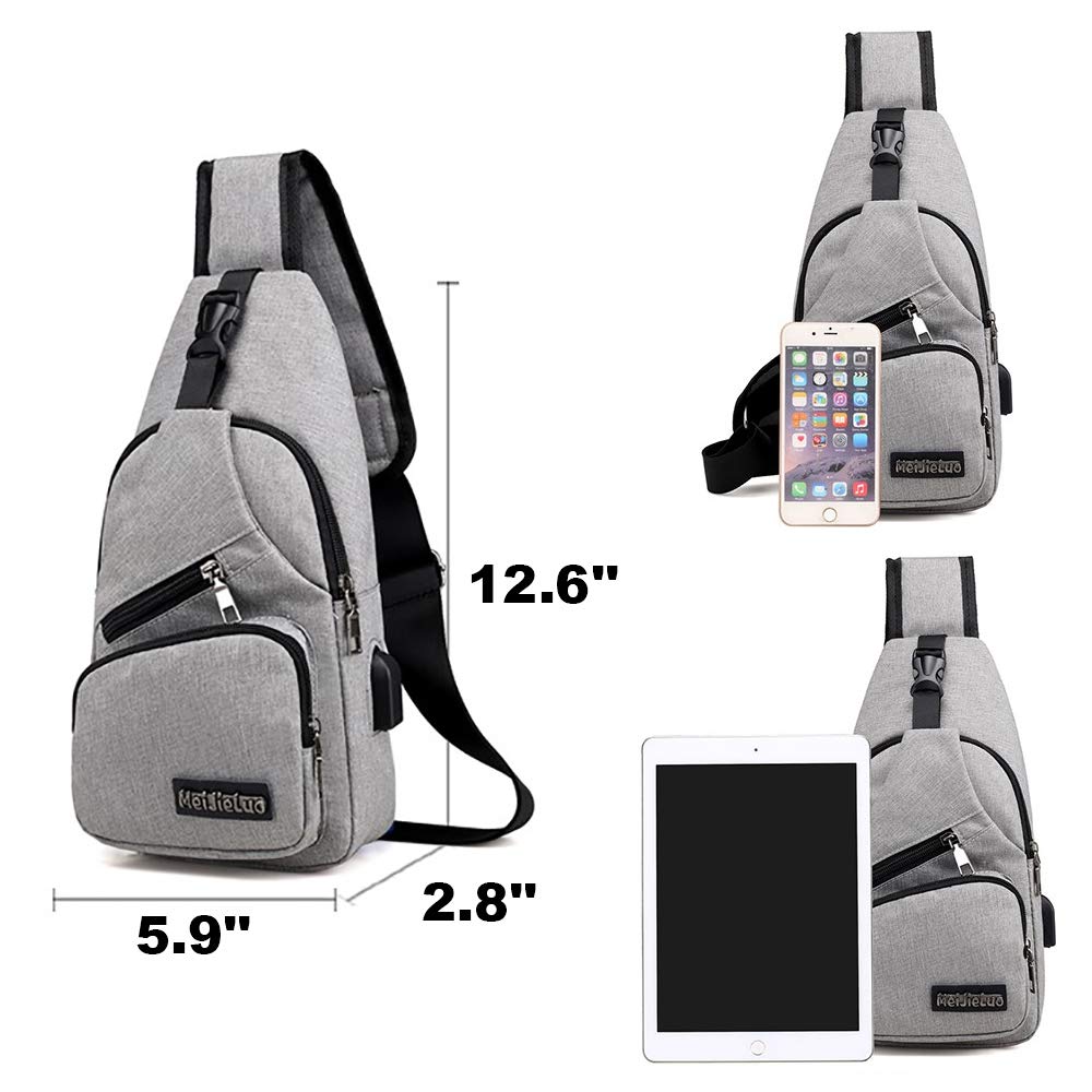 Lightweight Travel Gym Bike Sling Bag with USB Charging Port - Waterproof Shoulder Backpack for Men & Women - Perfect for Cycling, Workout, Hiking & Daily Commute