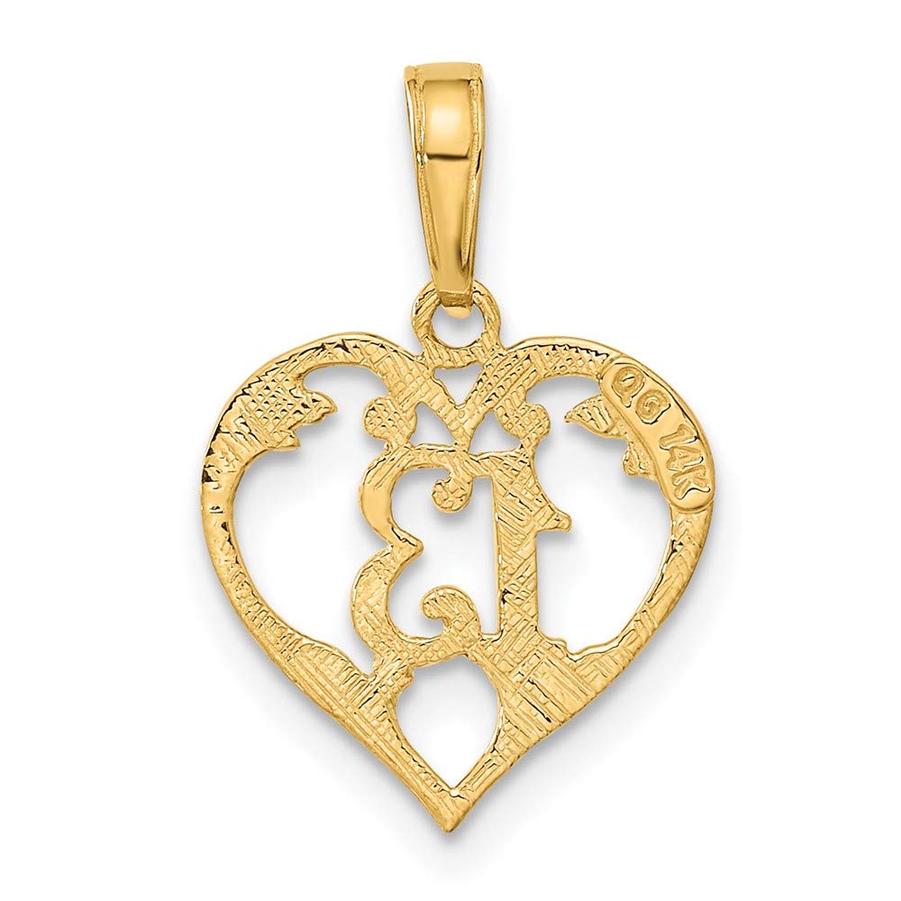 14K Yellow Gold Heart Cut-Out Pendant Necklace - 13mm Black Bow Charm - Elegant Jewelry Gift for Women - Perfect for Valentine's Day, Anniversary & Special Occasions