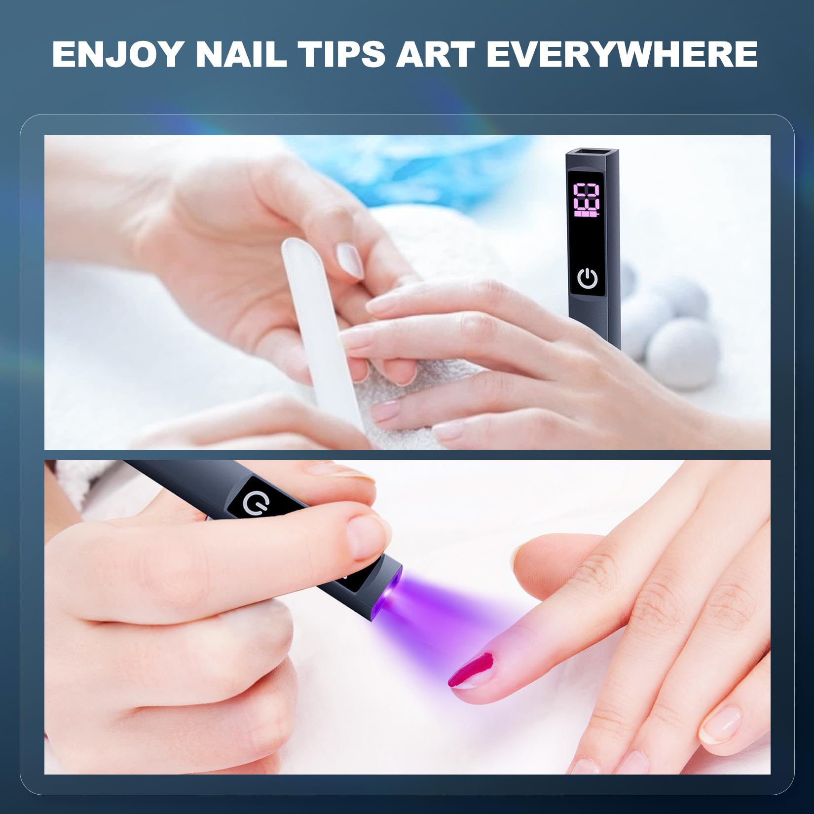 Mini UV Nail Lamp - 3W Rechargeable Nail Dryer for Fast Curing | Home & Travel Use