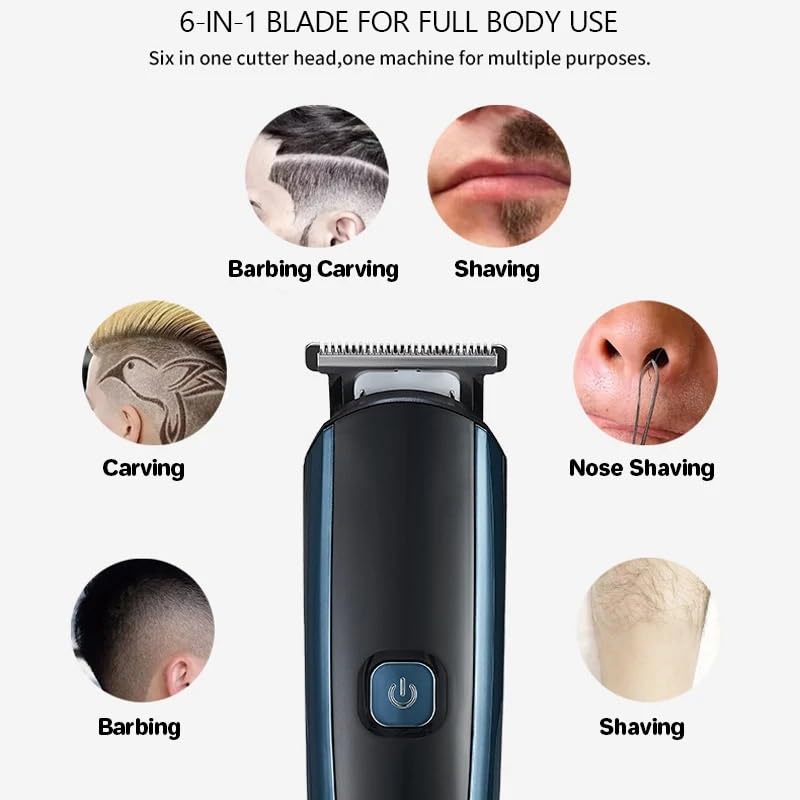 Professional Electric Hair Clippers for Men - Cordless Rechargeable Beard Trimmer, Nose & Ear Hair Trimmer, Barber Grooming Kit with Multiple Guards - Perfect for Home Haircuts, Beard Shaping & Personal Grooming (Waterproof, Black) - Great for Travel, Gym & Daily Use