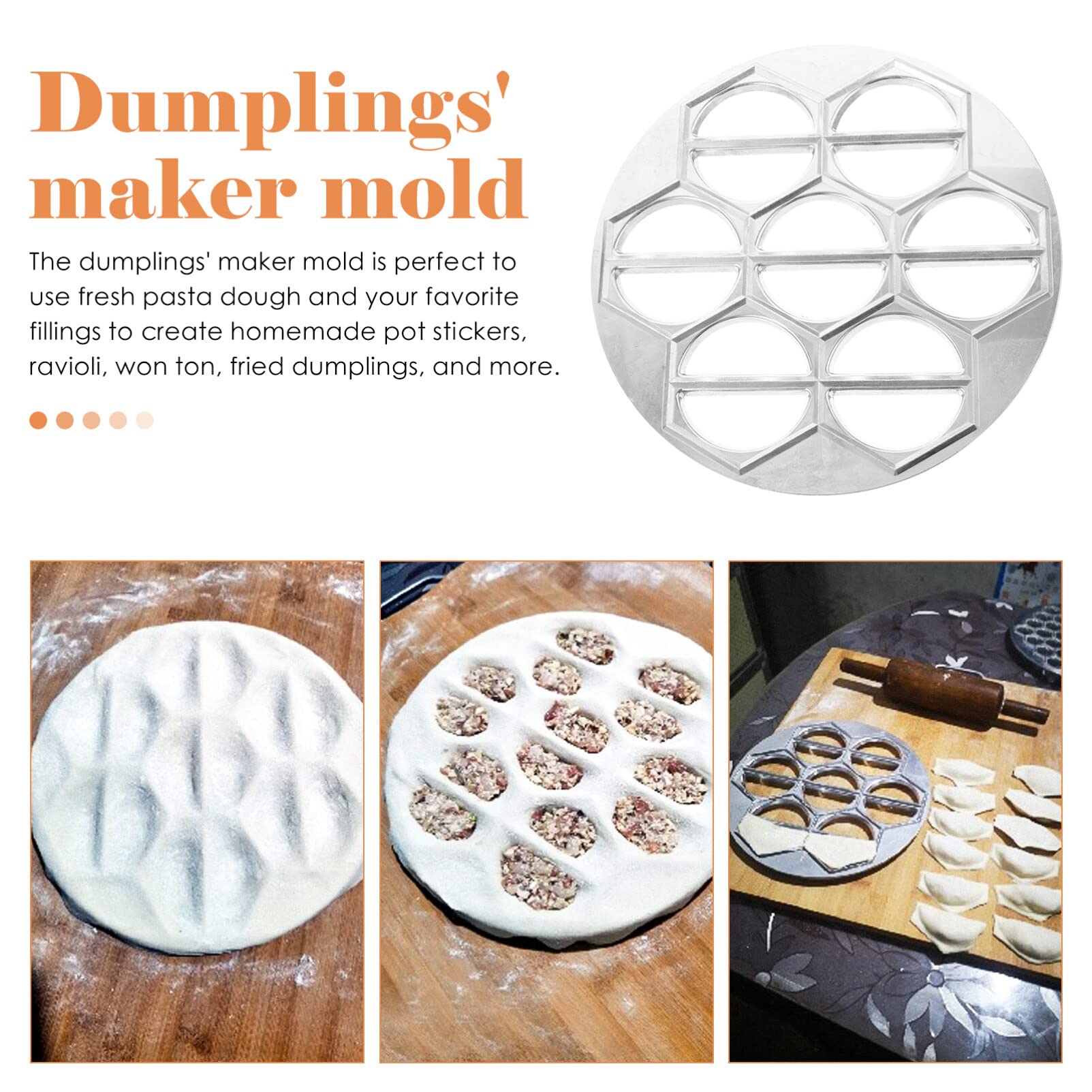 Premium MAGICLULU 14-Hole Dumpling Maker - Aluminum Alloy Pelmeni Press & Meat Dumpling Mold for Home & Restaurant Use (Silver) | Perfect for Making Homemade Dumplings, Pierogi, and Asian Cuisine