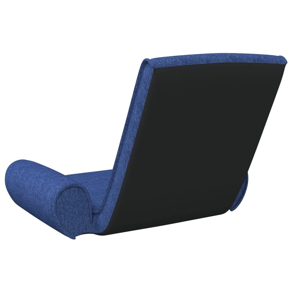 SKM Folding Floor Chair - Blue Fabric Padded Seat for Adults, Foldable Floor Sofa with Back Support, Comfortable Floor Seating for Living Room, Bedroom, Yoga & Meditation