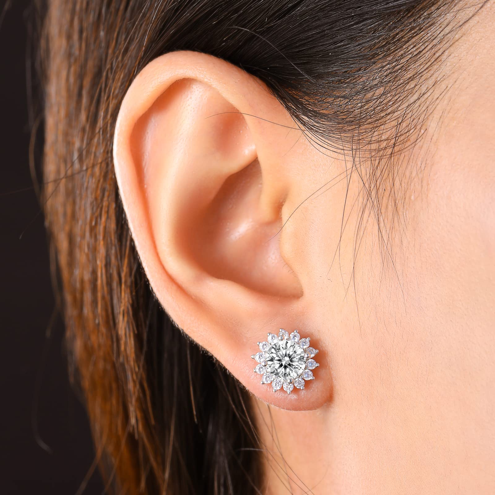 Moissanite Stud Earrings 0.2CT-8.0CT | 18K Yellow Gold Plated | D Color VVS1 Clarity | Round Cut Lab Created Diamond | S925 Sterling Silver Hypoallergenic | Anniversary & Wedding Gifts for Women & Men | Perfect for Everyday Wear, Date Nights & Special Occasions