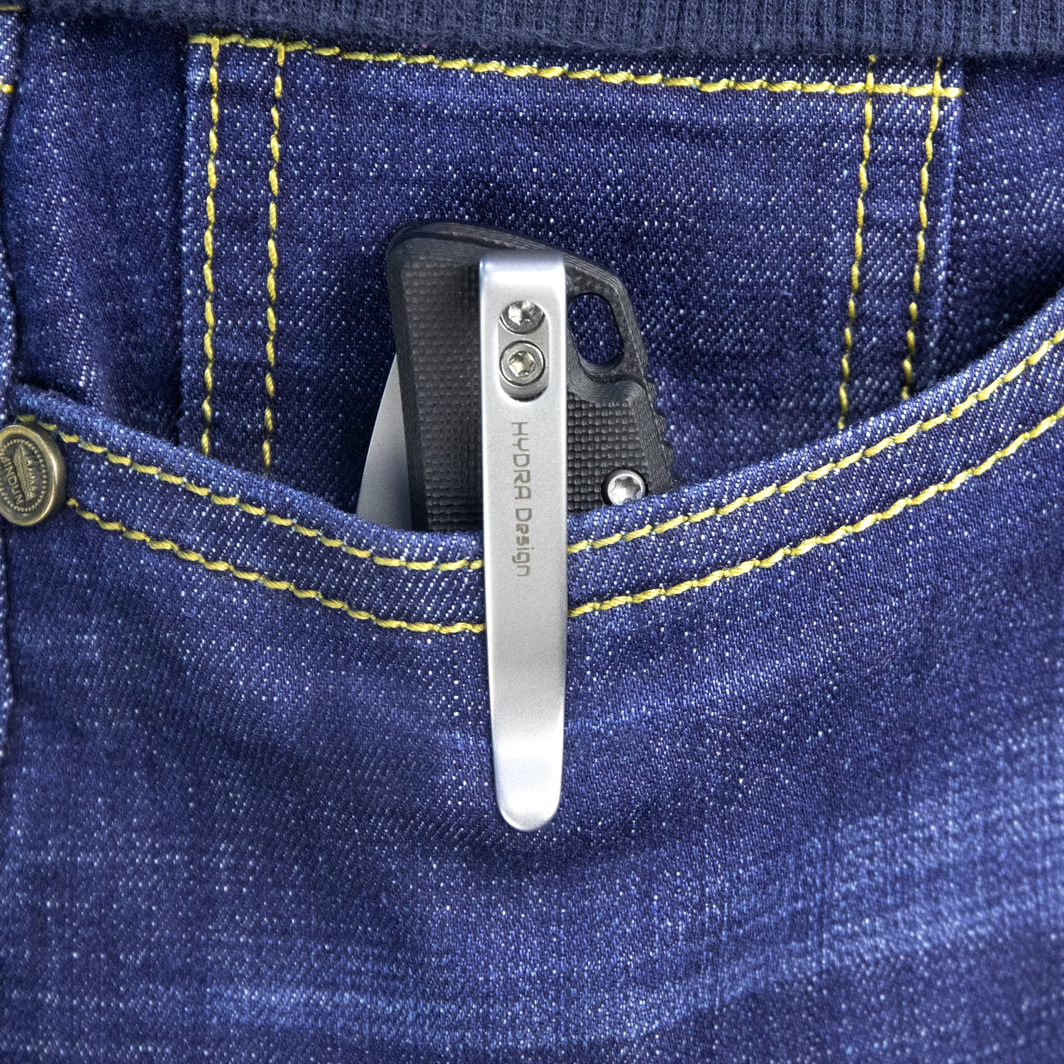 RDF Pocket Knife with Button Lock - Black G10 Handle & 3.11