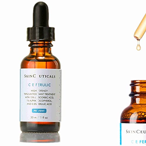 Vitamin C E Ferulic Acid Serum - 30ml/1oz Antioxidant Facial Treatment for Brightening & Anti-Aging - Day & Night Skincare for Glowing Skin