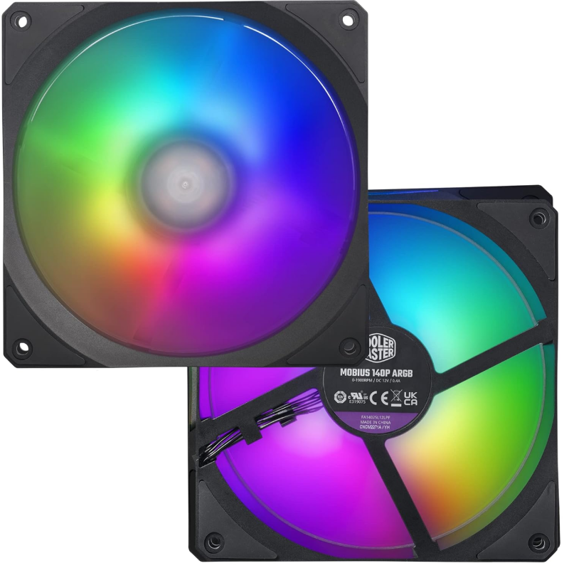 Cooler Master MFZ M4DN 19NP2 R1 CM Mobius 140P ARGB Ring Blade Fan - High Performance PC Cooling Fan with RGB Lighting for Gaming PCs, Workstations & PC Builds (5-Year Warranty)